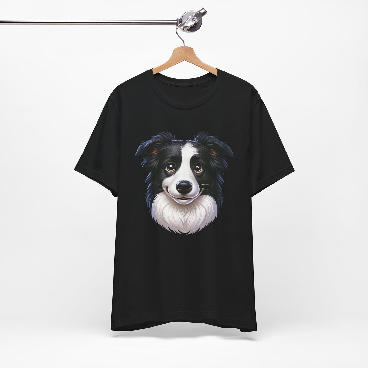 Border Collie Black & White Cartoon Graphic Tee