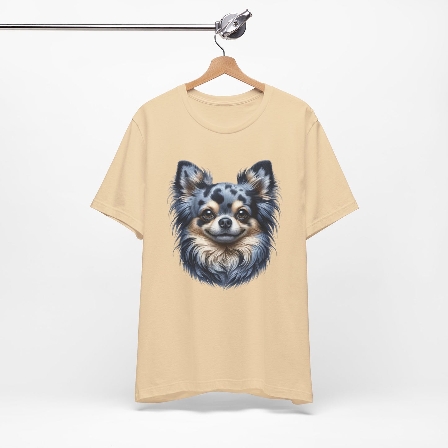 Chihuahua Blue Merle Pattern Long Coat Realistic Graphic Tee