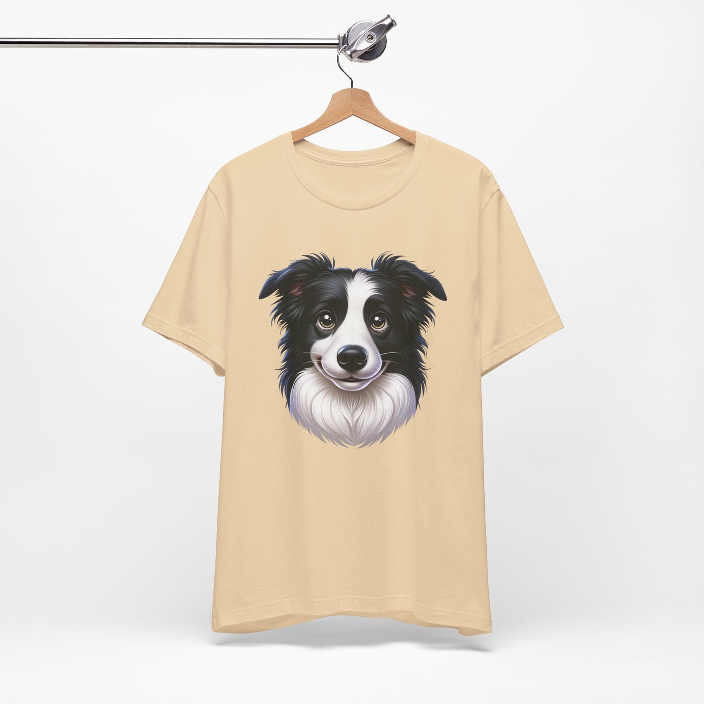 Border Collie Black & White Cartoon Graphic Tee