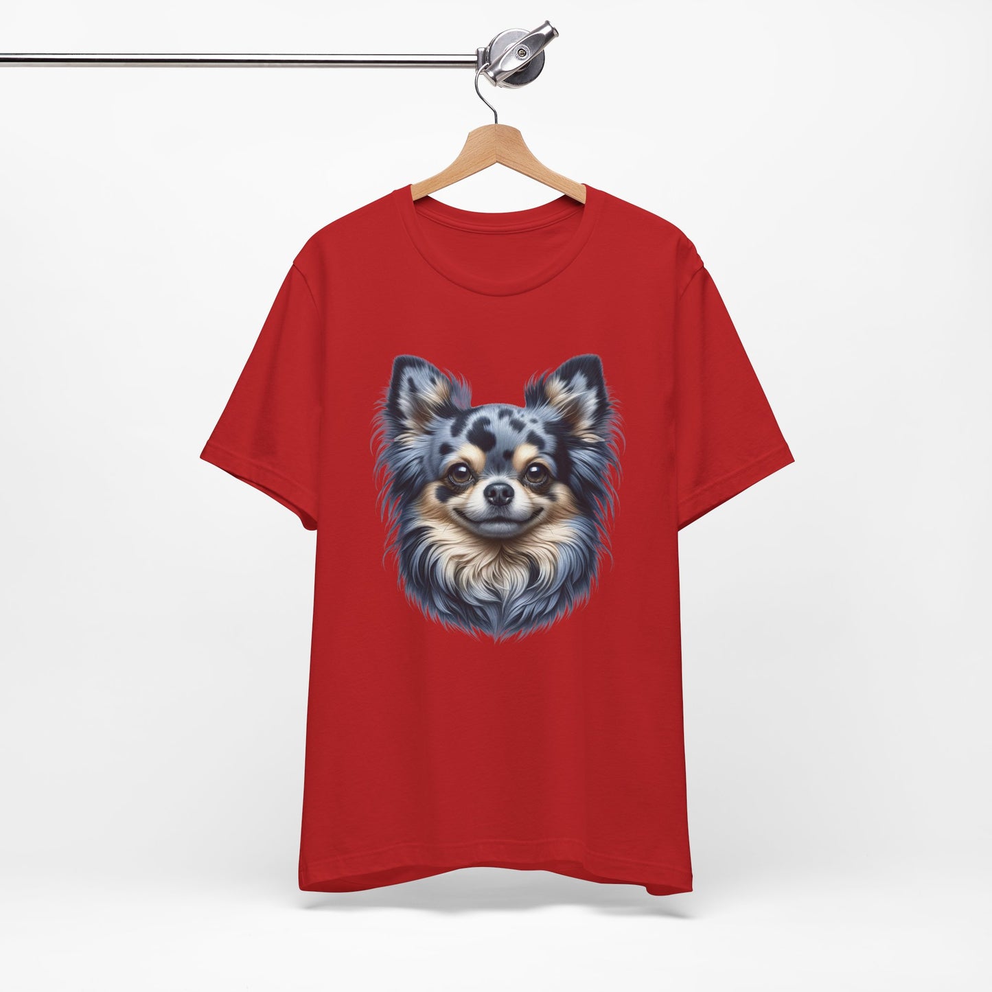 Chihuahua Blue Merle Pattern Long Coat Realistic Graphic Tee