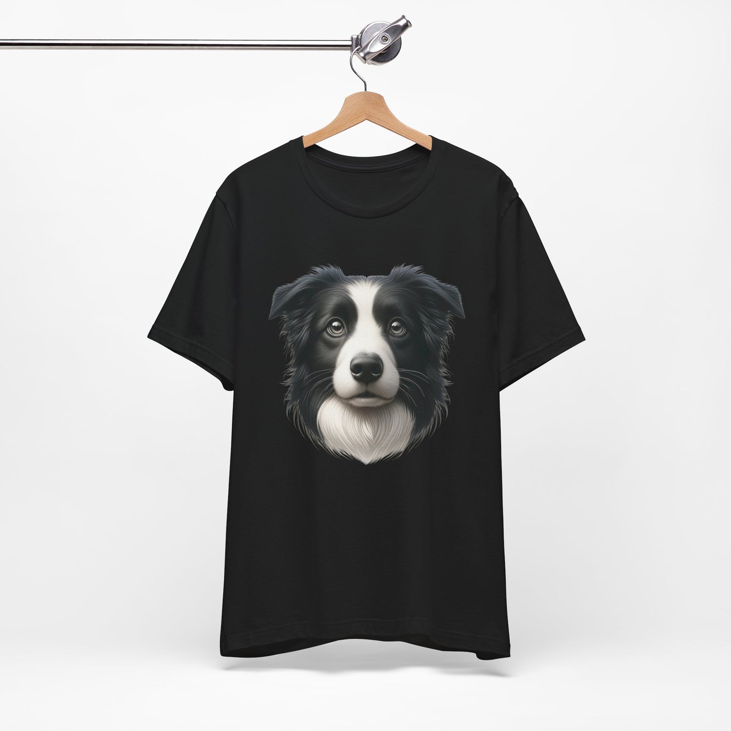 Border Collie Black & White Realistic Graphic Tee