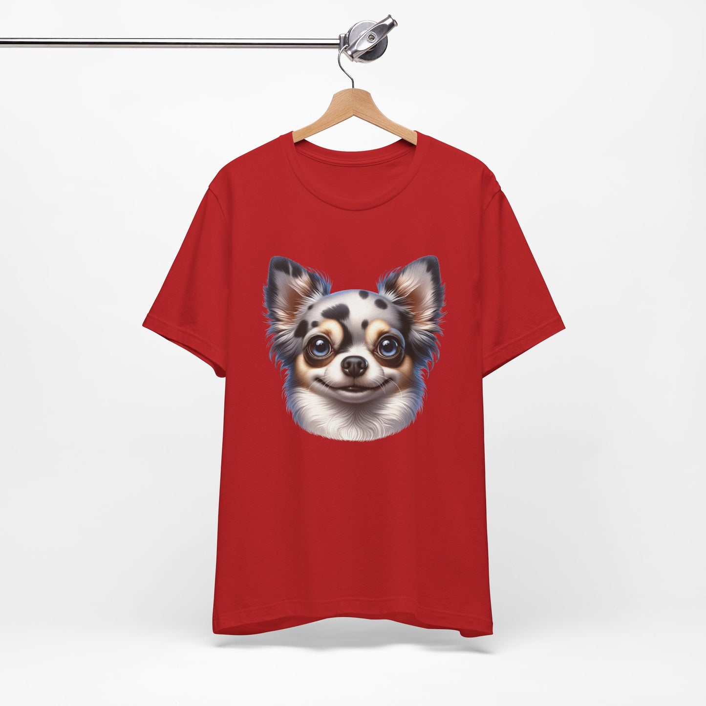 Chihuahua Blue Merle Pattern Long Coat Cartoon Graphic Tee