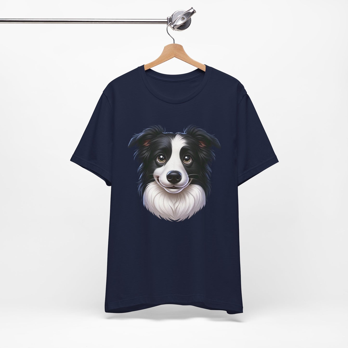 Border Collie Black & White Cartoon Graphic Tee