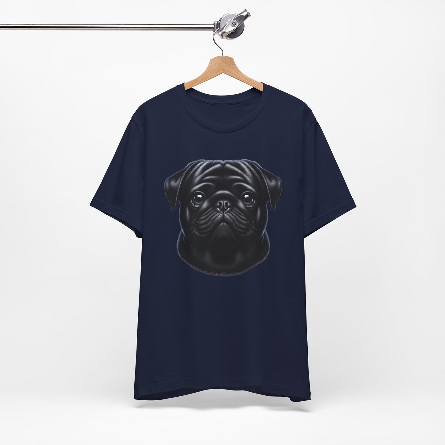 Pug Black Realistic Graphic Tee