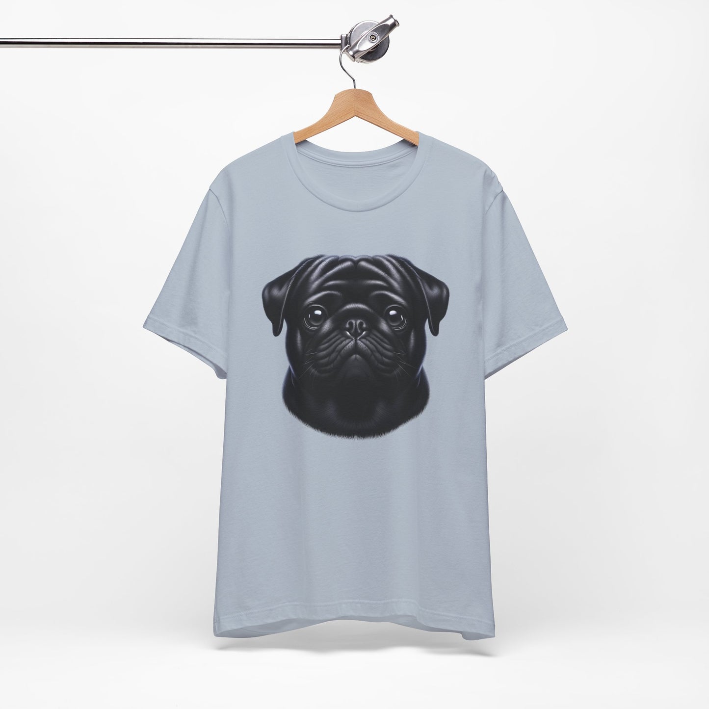 Pug Black Realistic Graphic Tee