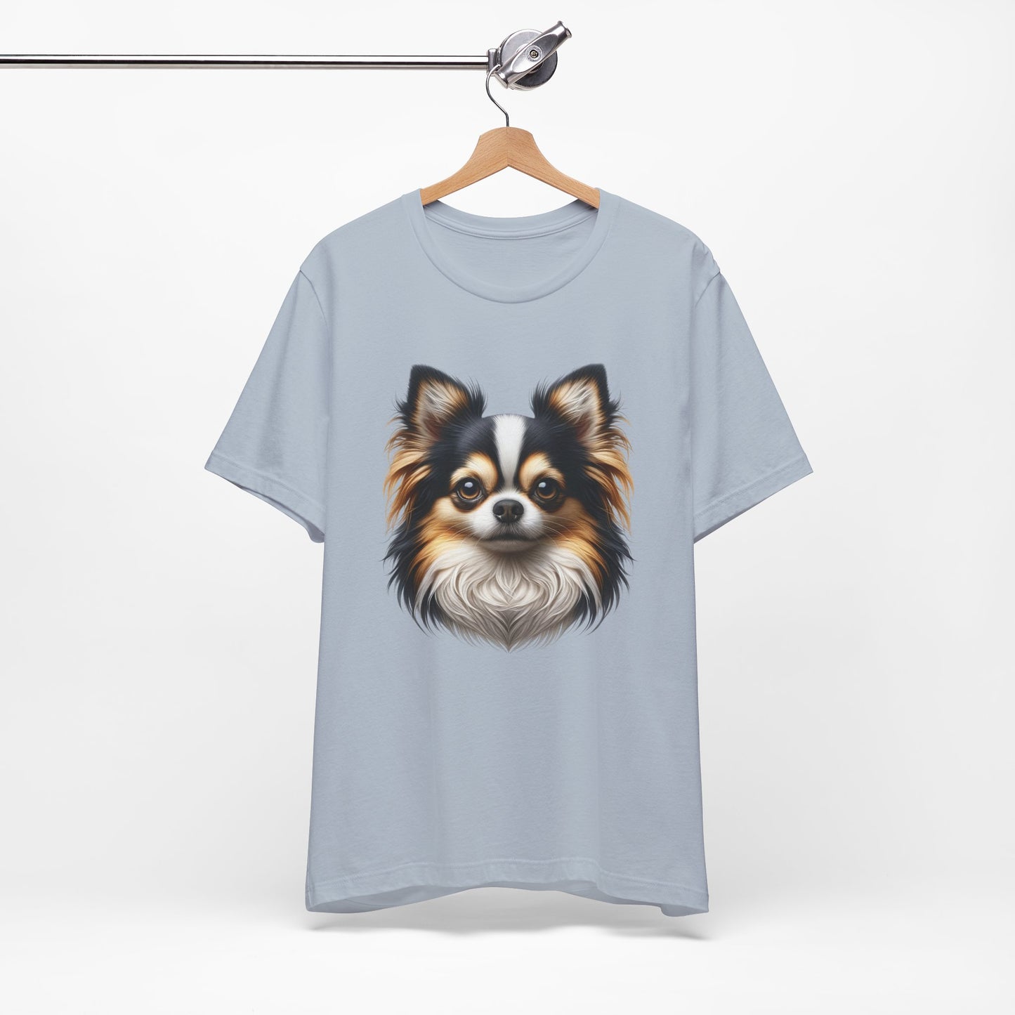 Chihuahua Tricolor Long Coat Realistic Graphic Tee