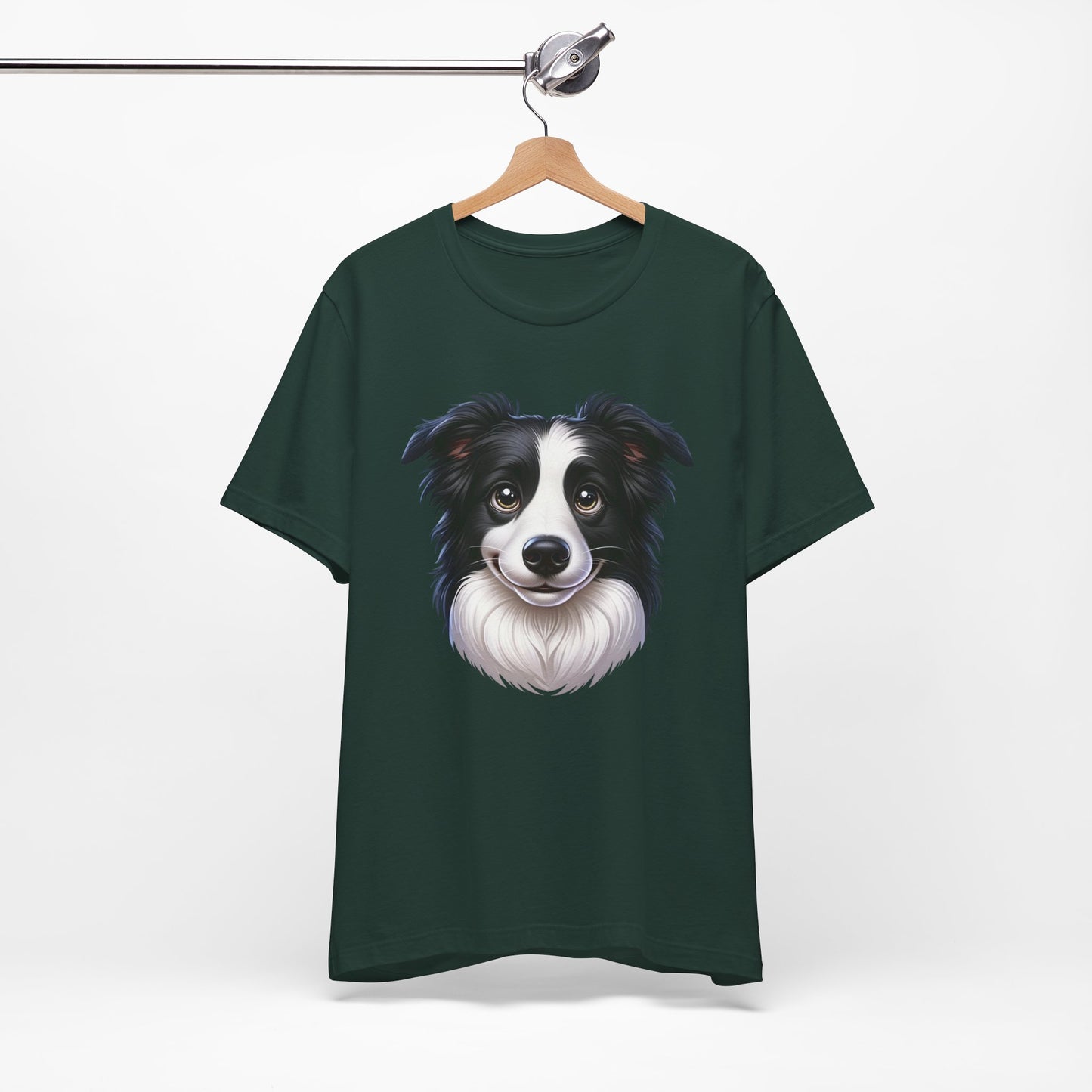 Border Collie Black & White Cartoon Graphic Tee