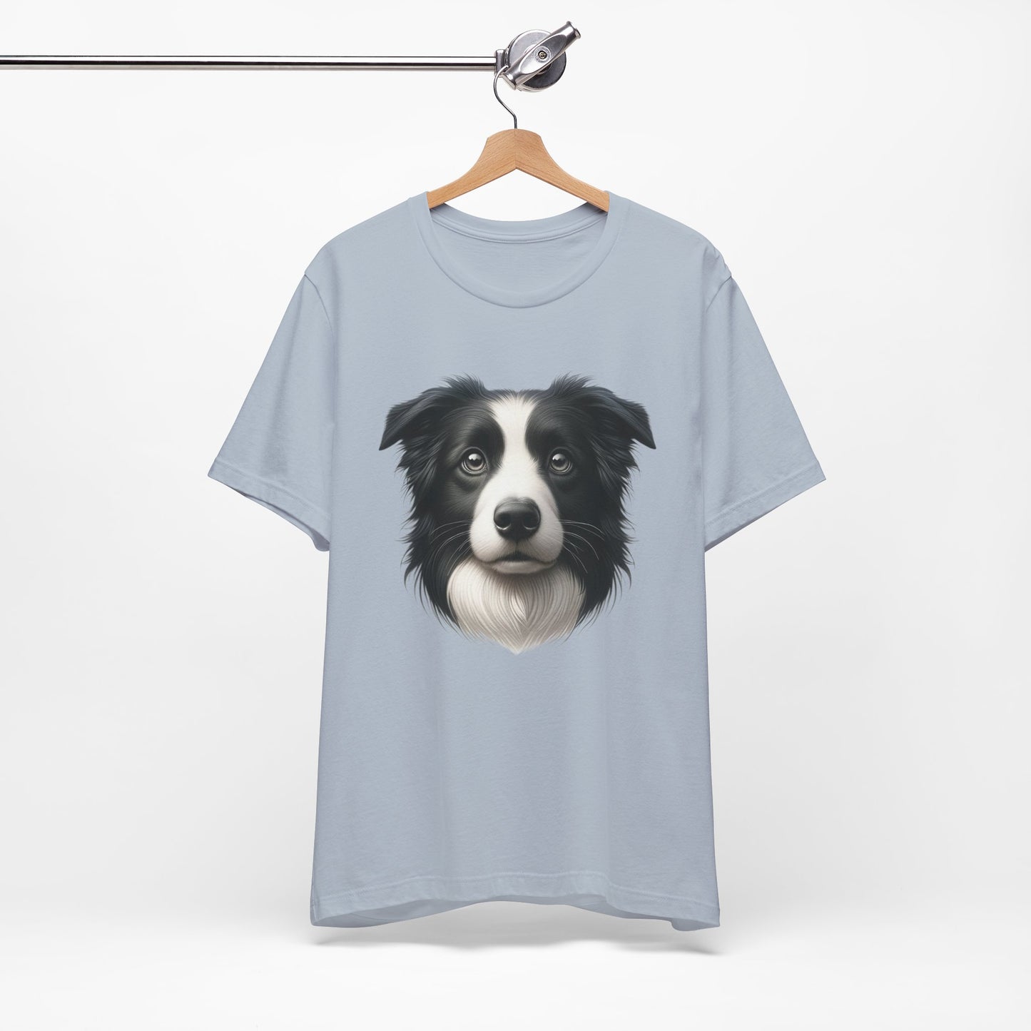 Border Collie Black & White Realistic Graphic Tee