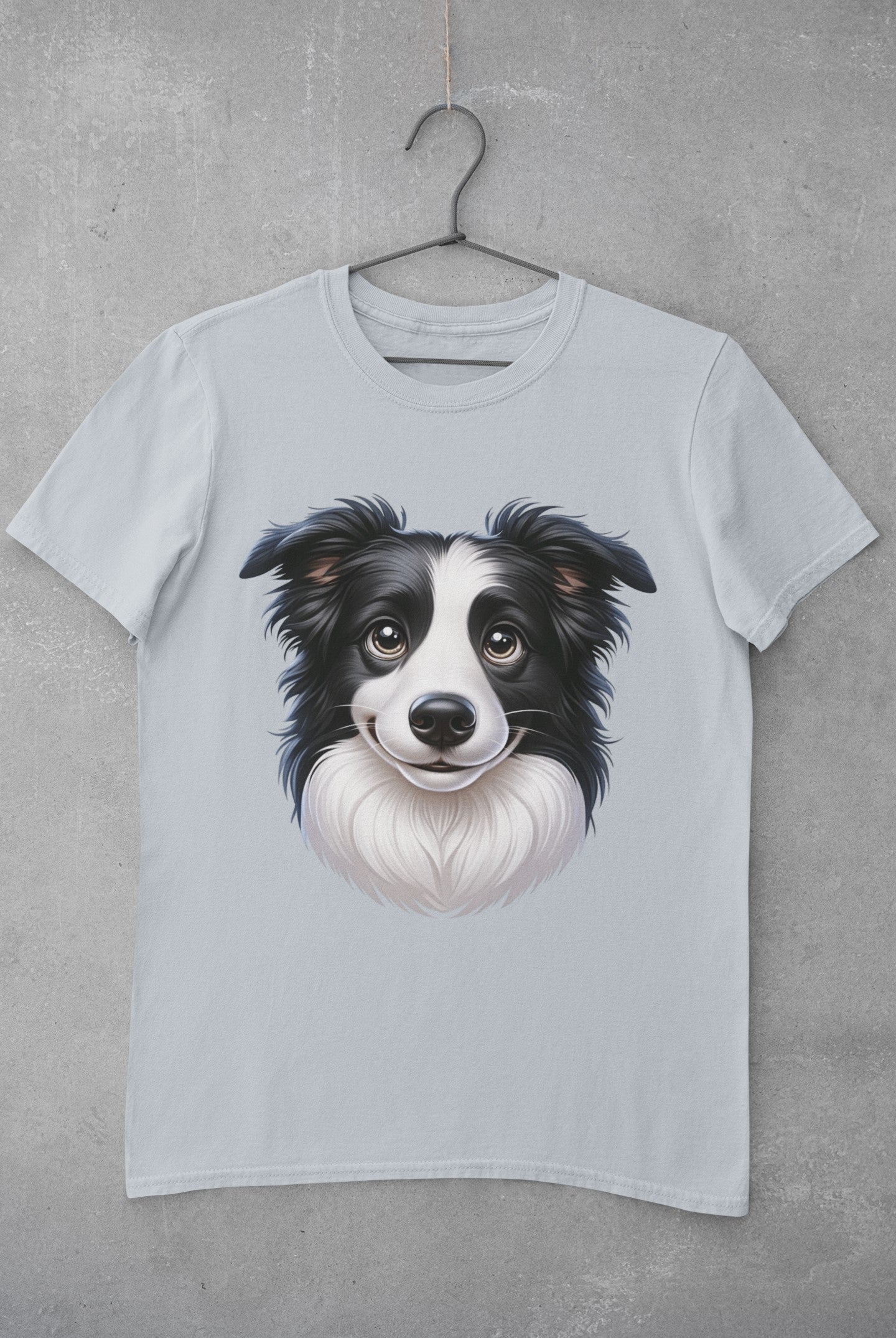 Border Collie Black & White Cartoon Graphic Tee