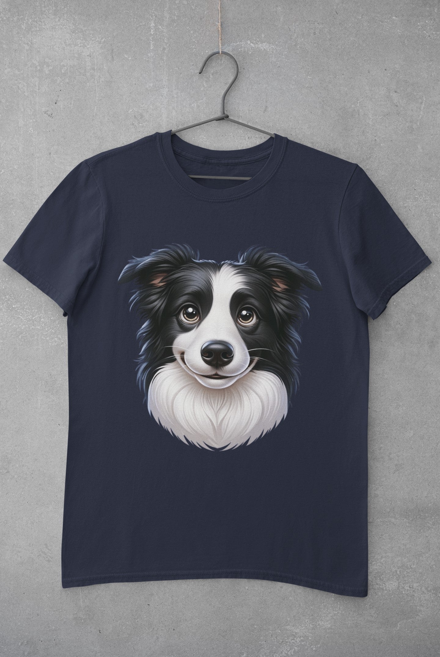 Border Collie Black & White Cartoon Graphic Tee
