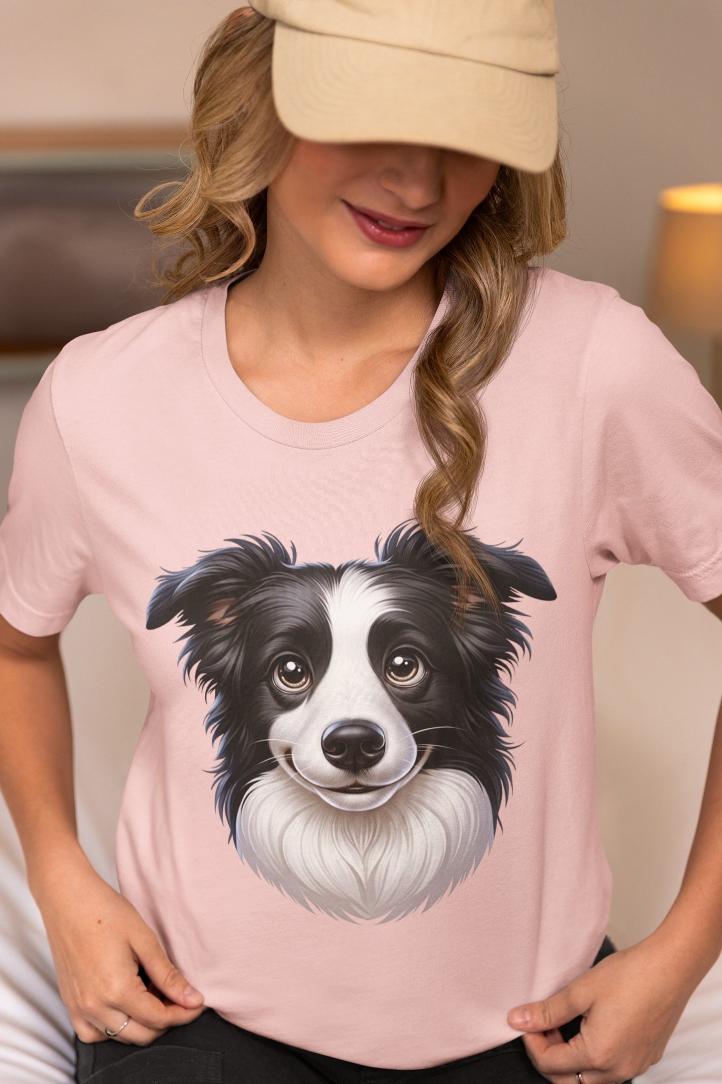 Border Collie Black & White Cartoon Graphic Tee
