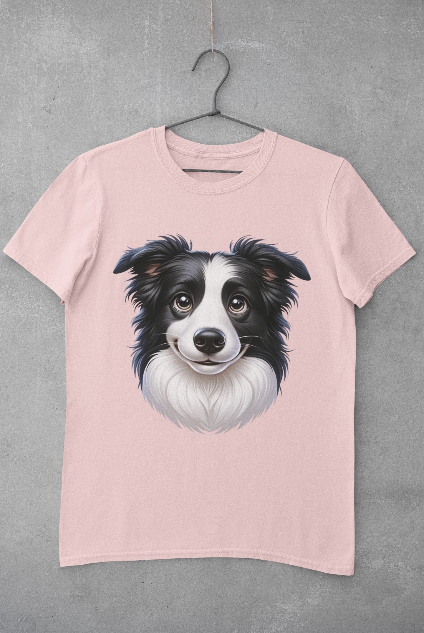 Border Collie Black & White Cartoon Graphic Tee