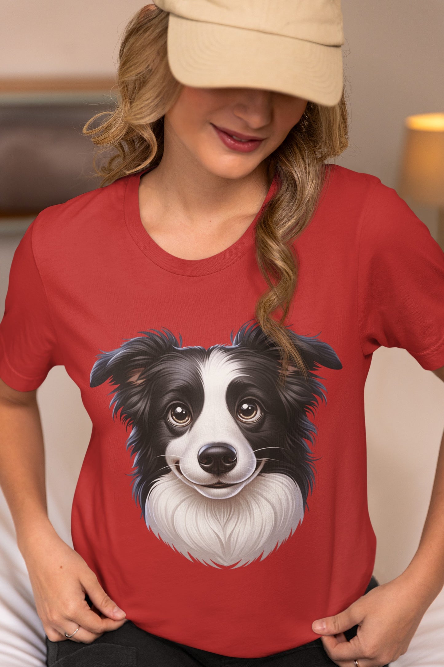 Border Collie Black & White Cartoon Graphic Tee