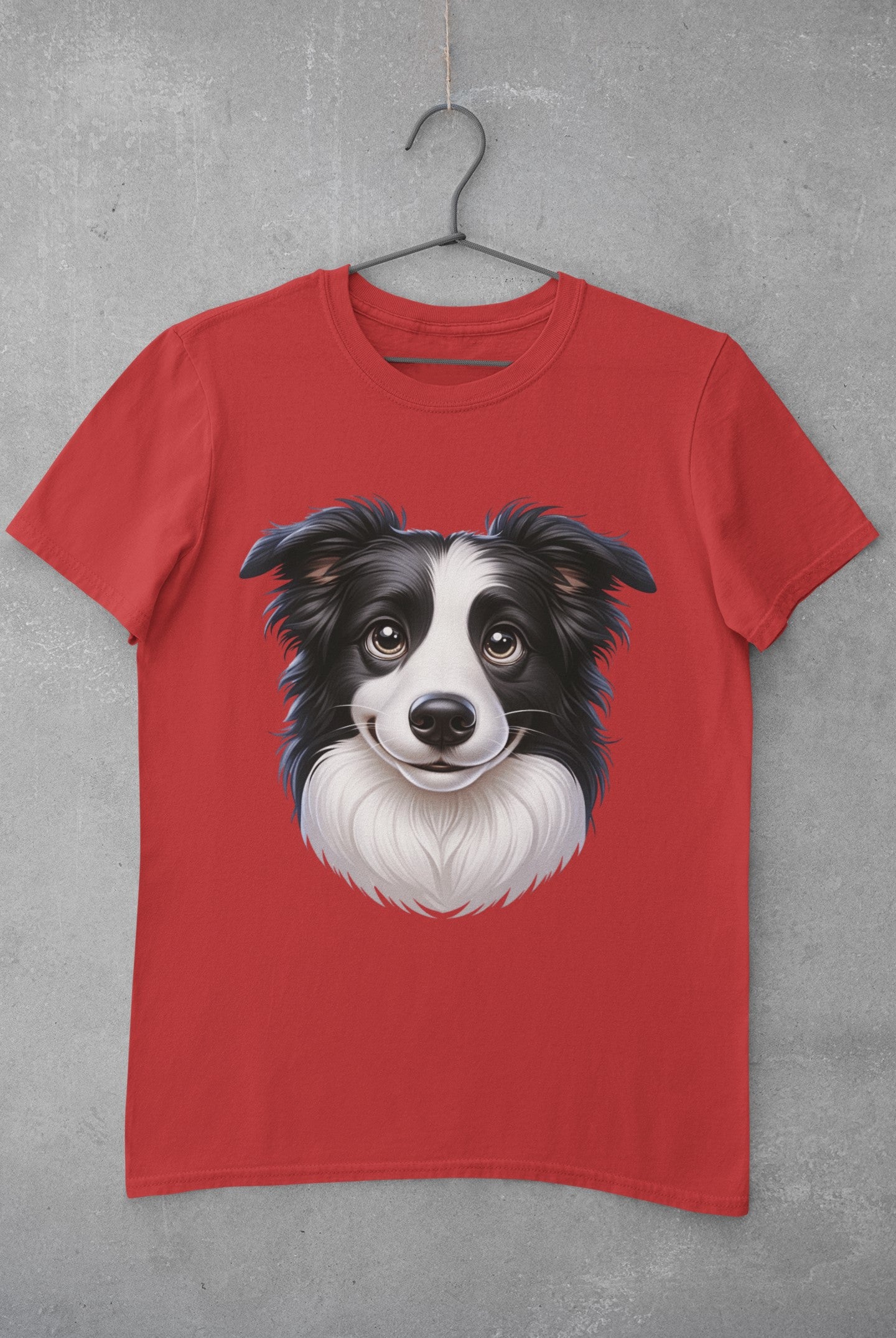 Border Collie Black & White Cartoon Graphic Tee
