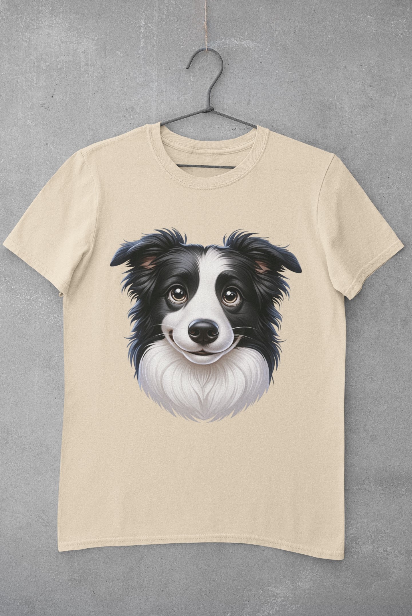 Border Collie Black & White Cartoon Graphic Tee