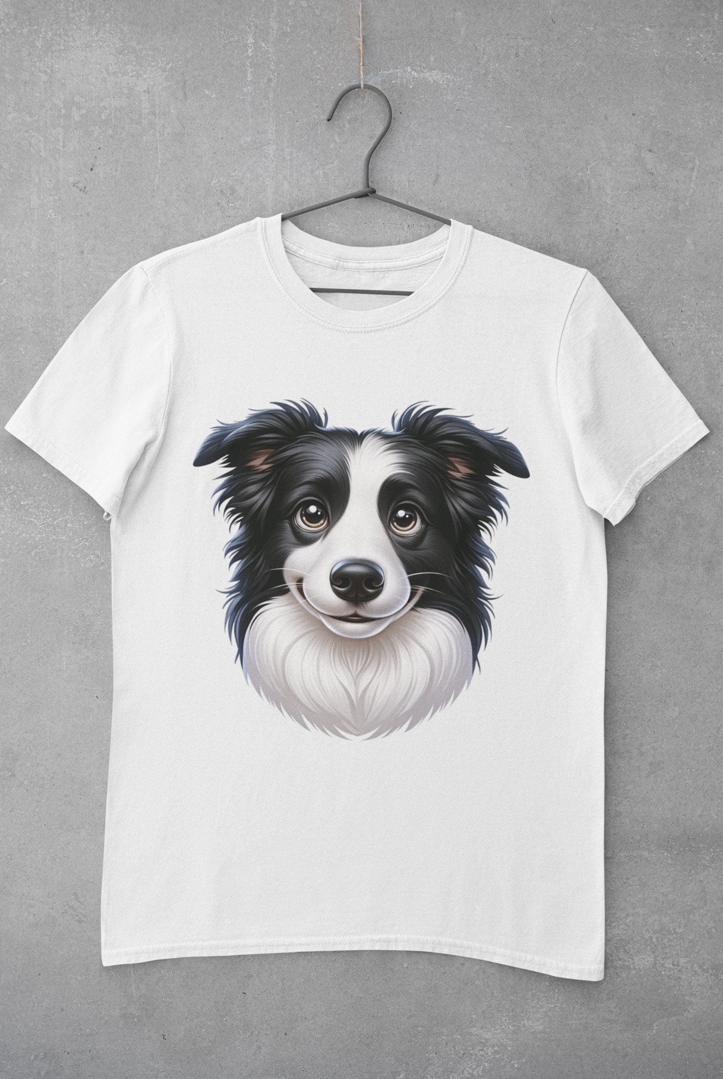 Border Collie Black & White Cartoon Graphic Tee