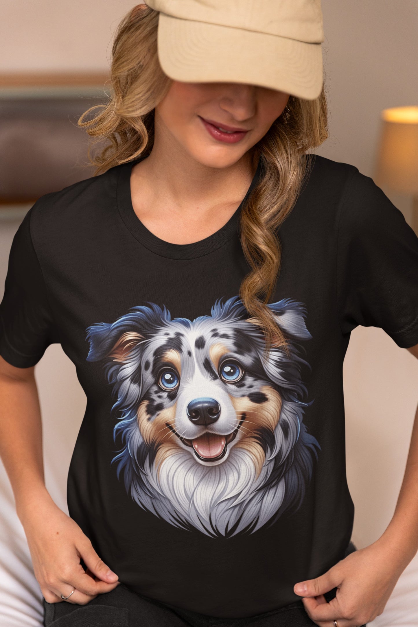 Australian Shepherd Blue Merle Cartoon Graphic Tee