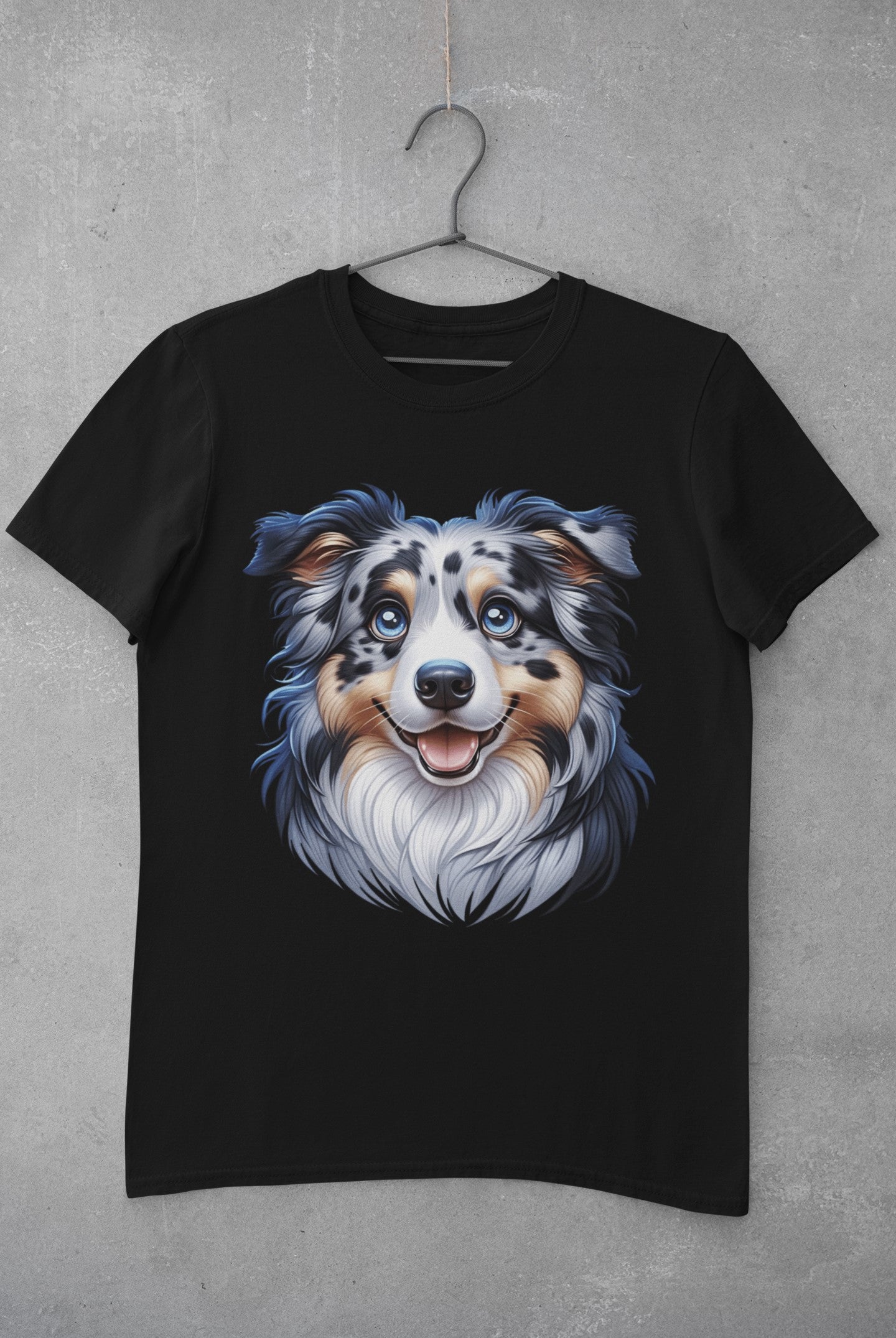 Australian Shepherd Blue Merle Cartoon Graphic Tee