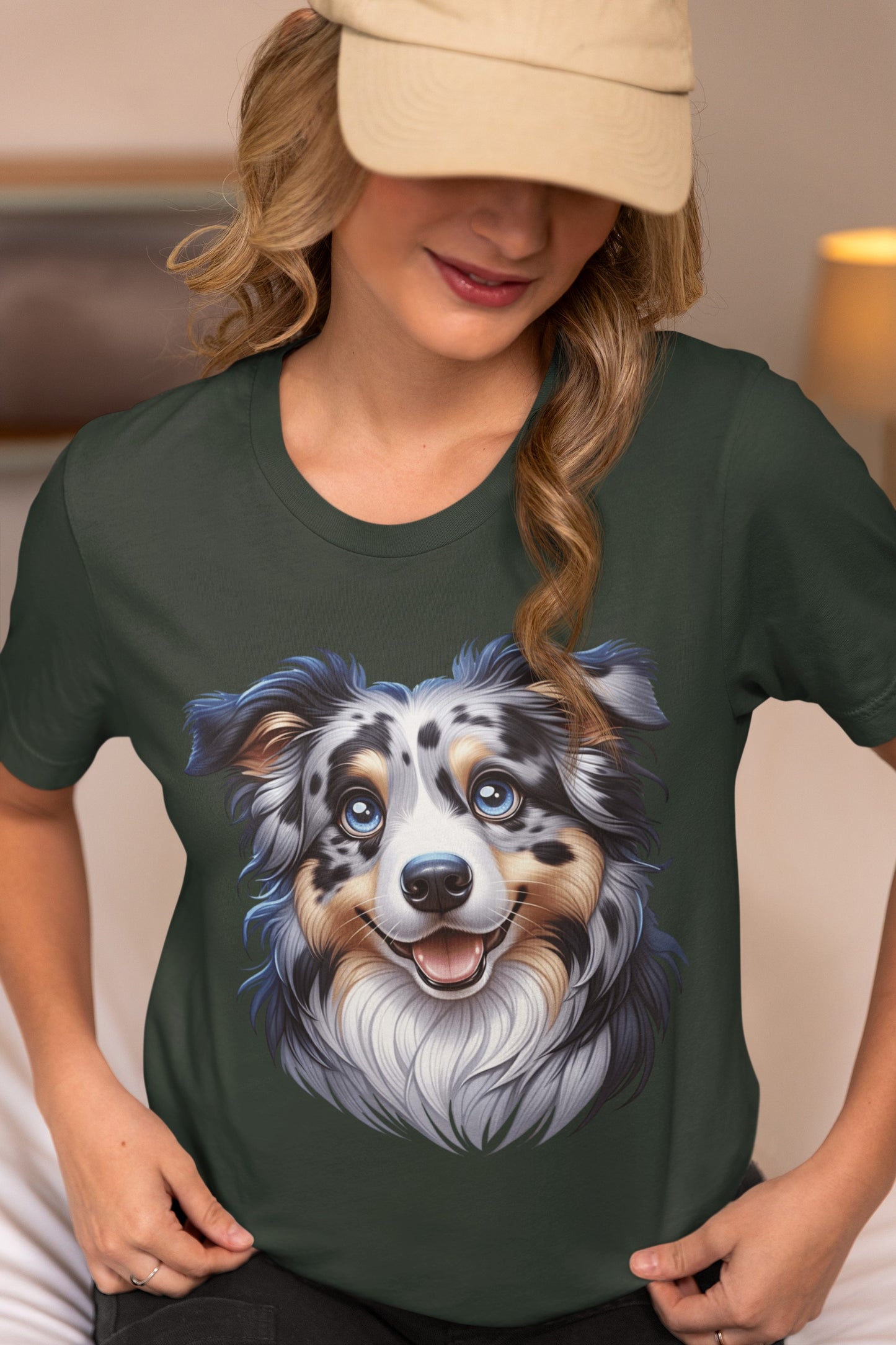 Australian Shepherd Blue Merle Cartoon Graphic Tee
