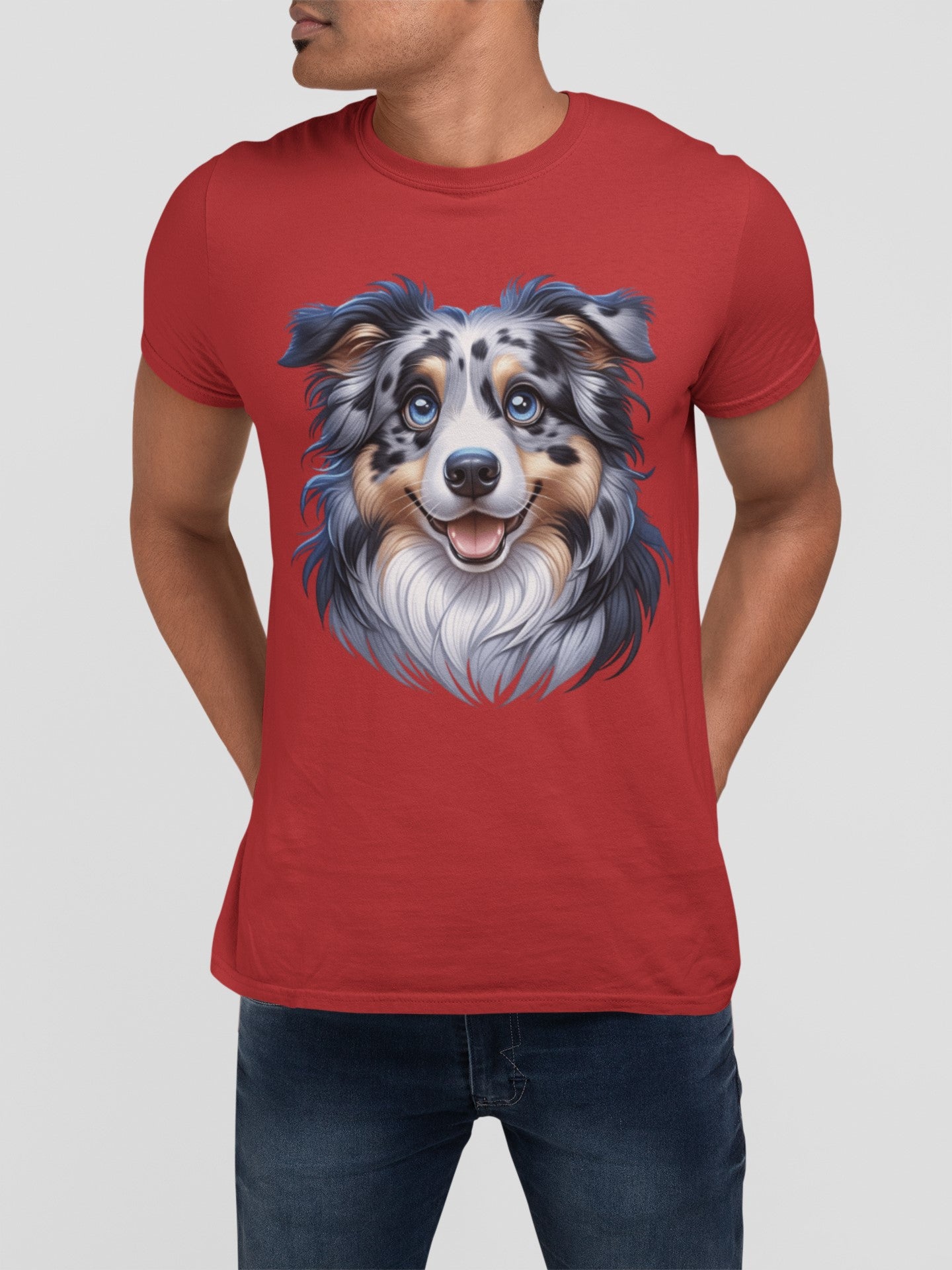 Australian Shepherd Blue Merle Cartoon Graphic Tee