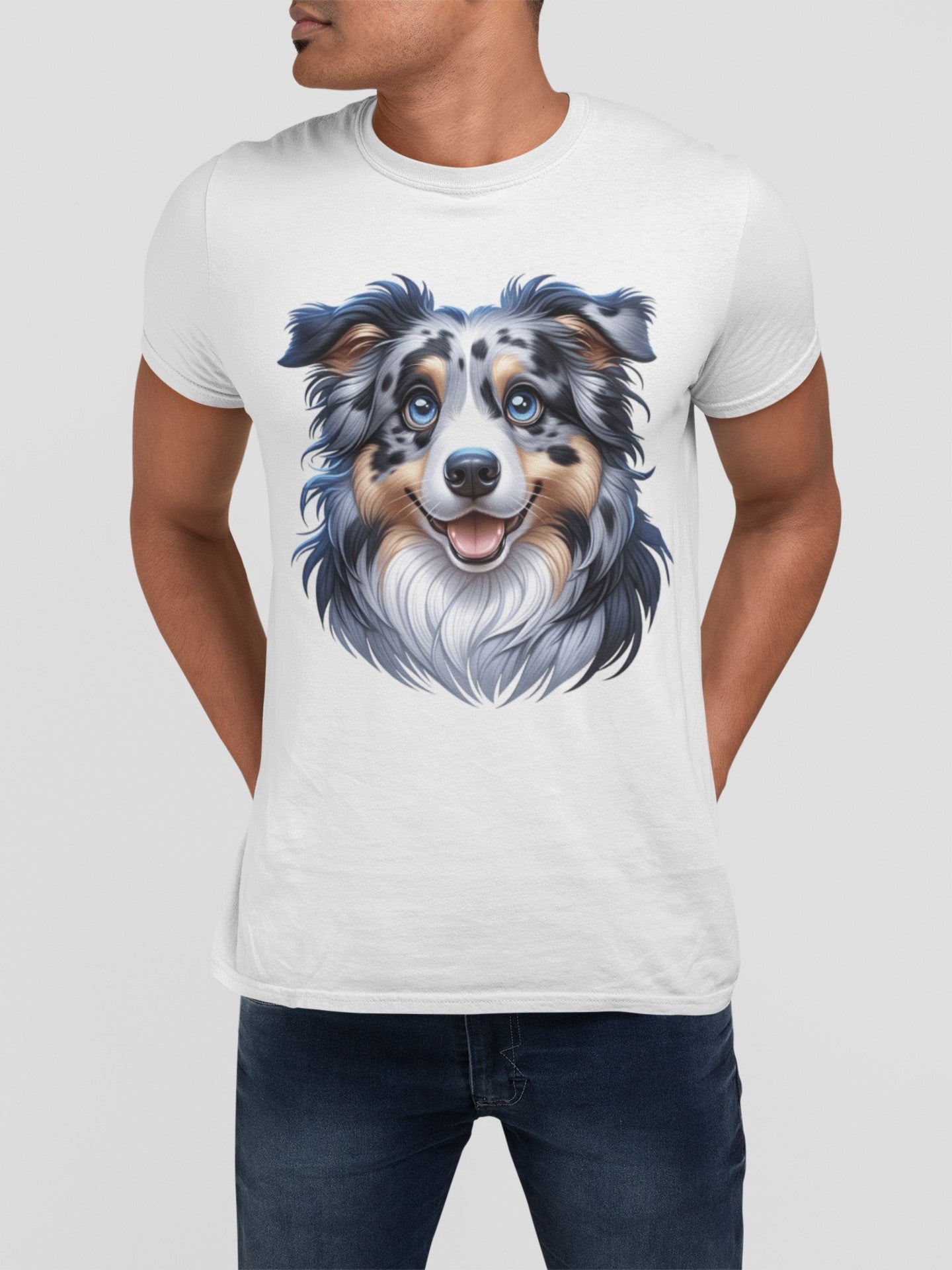 Australian Shepherd Blue Merle Cartoon Graphic Tee