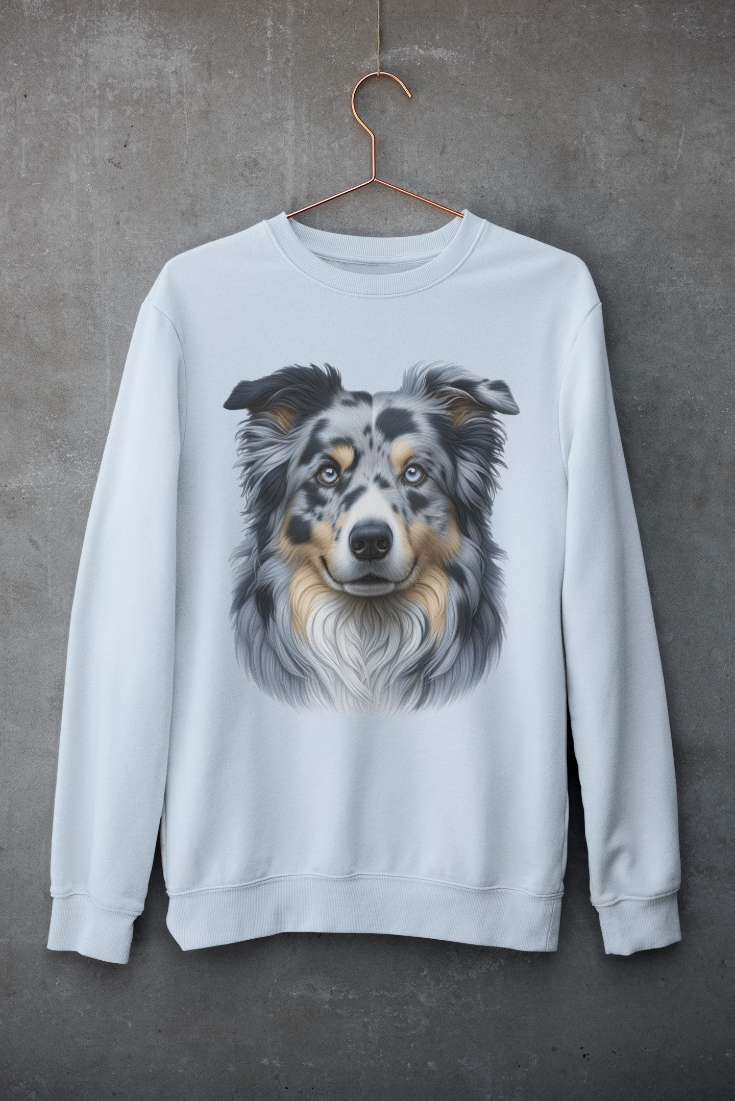 Australian Shepherd Blue Merle Realistic Design Crewneck Sweatshirt