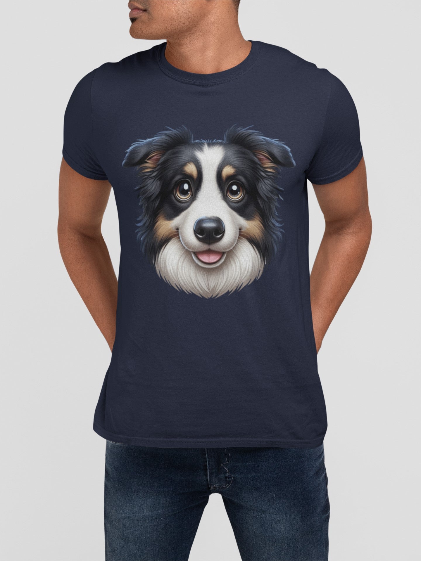 Australian Shepherd Black Tri Cartoon Graphic Tee