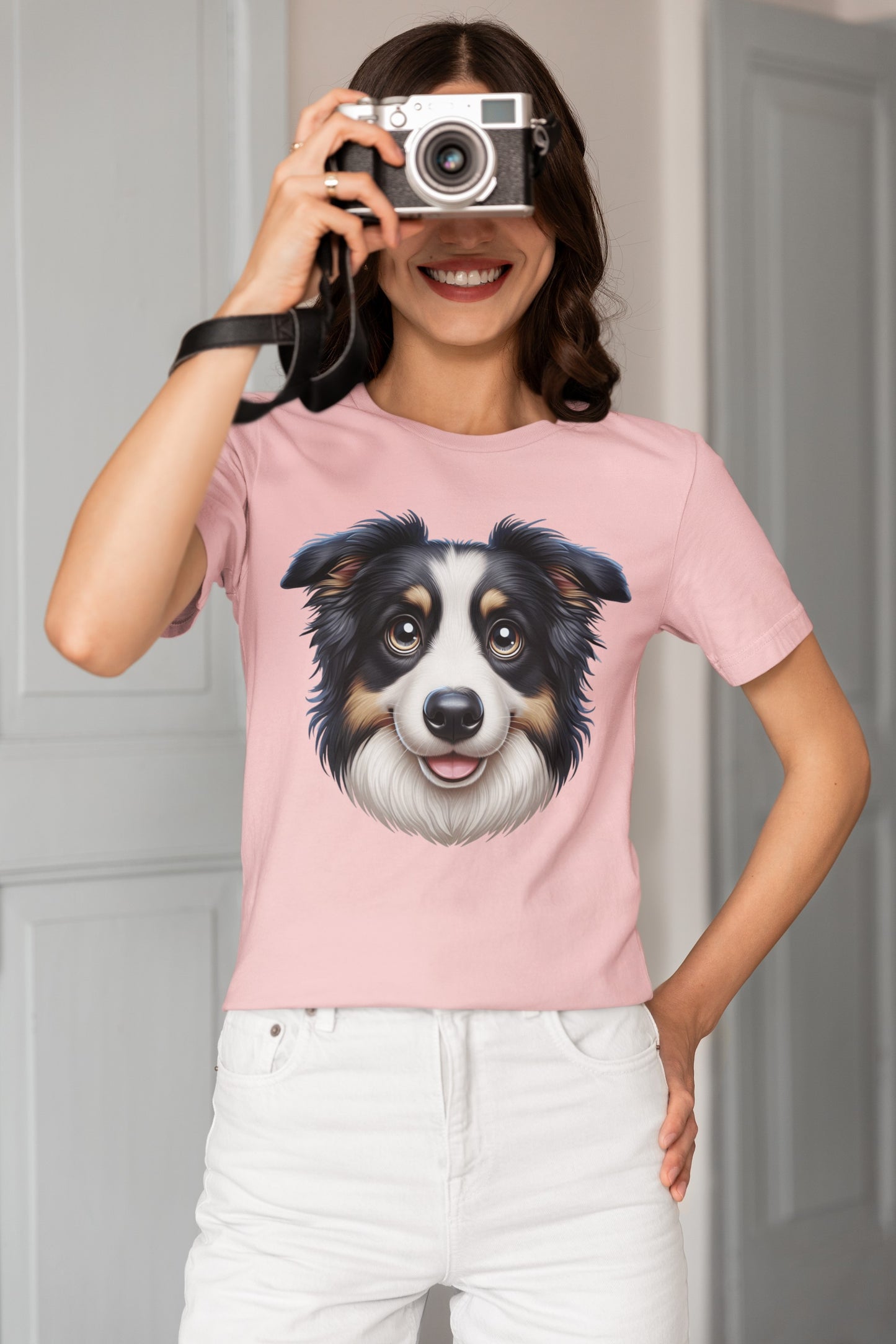 Australian Shepherd Black Tri Cartoon Graphic Tee