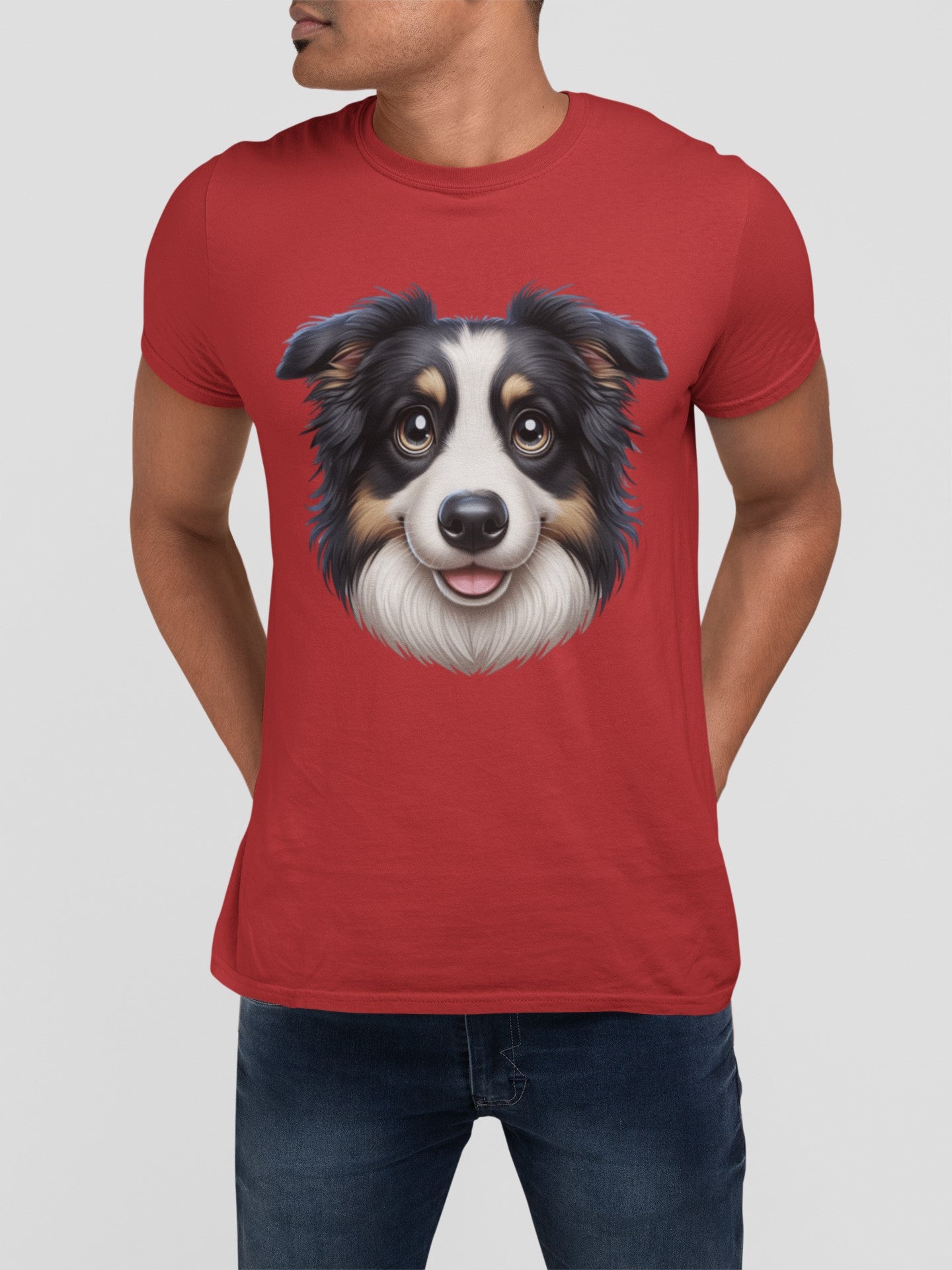 Australian Shepherd Black Tri Cartoon Graphic Tee