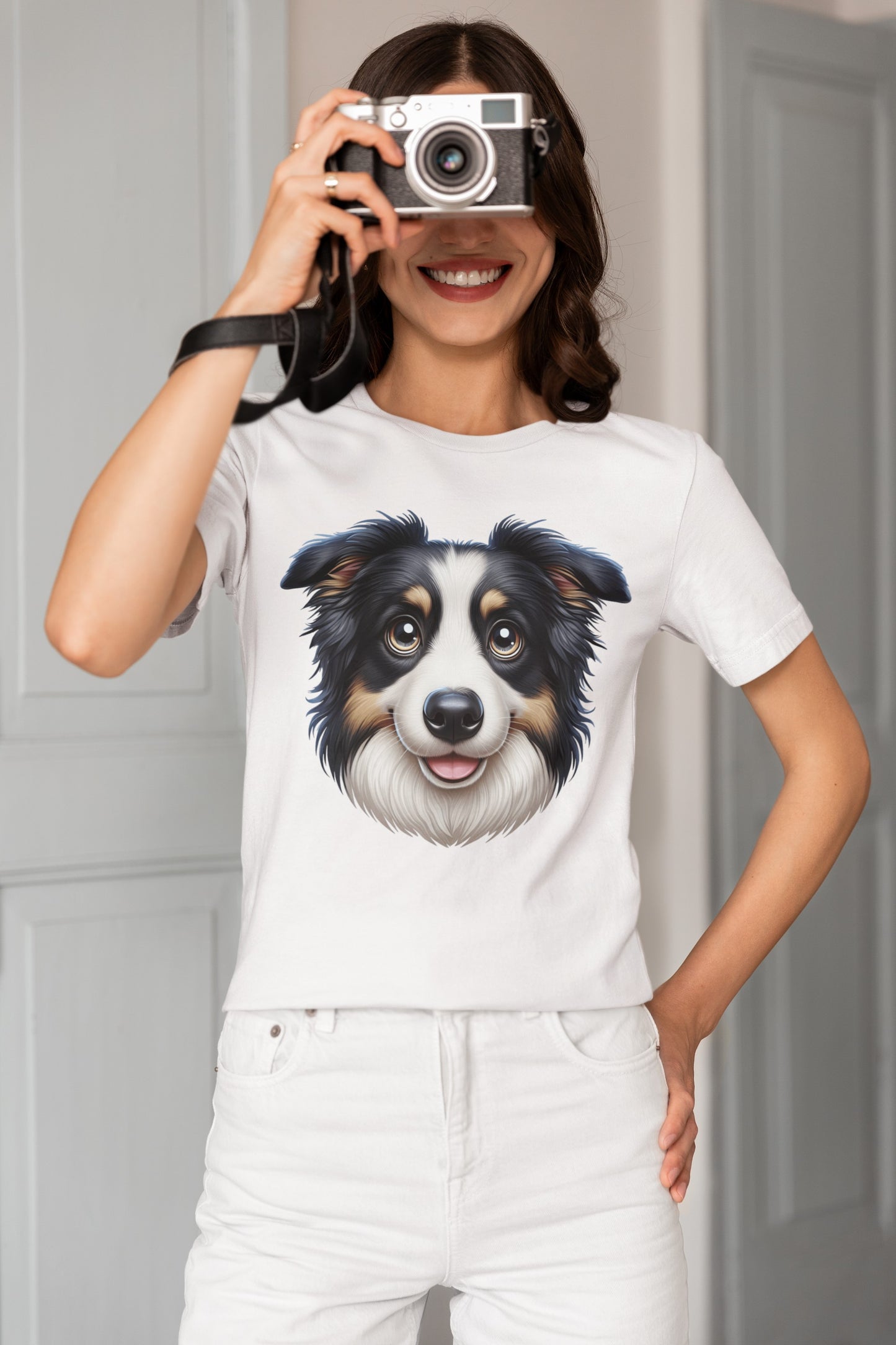 Australian Shepherd Black Tri Cartoon Graphic Tee