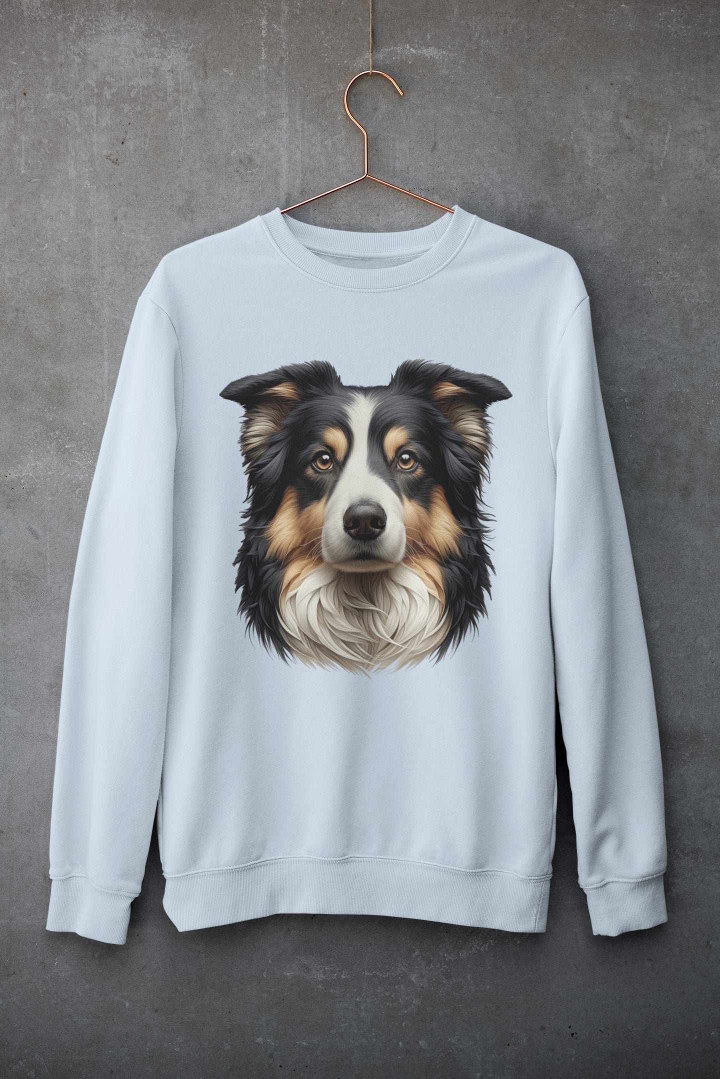 Australian Shepherd Black Tri Realistic Design Crewneck Sweatshirt