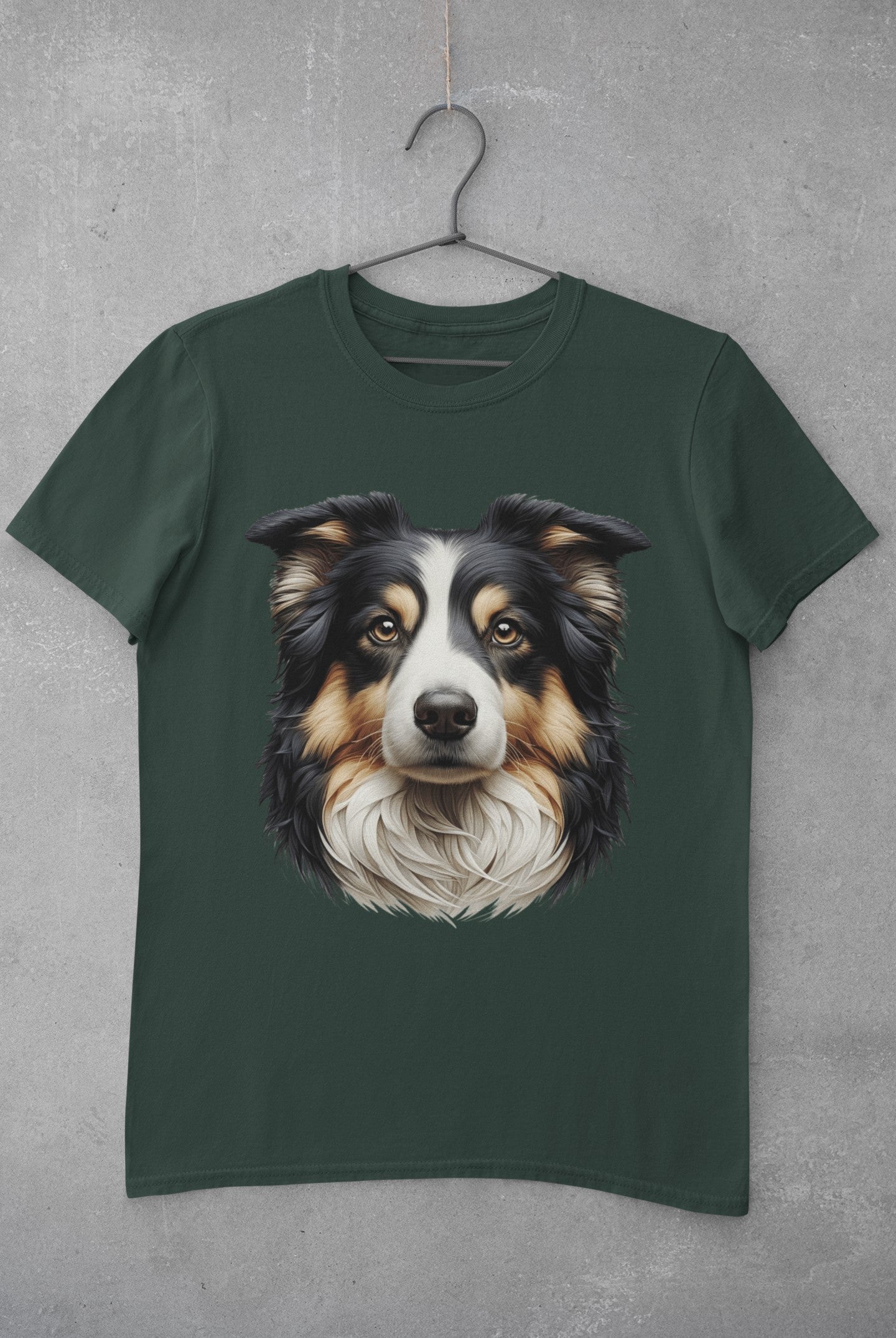Australian Shepherd Black Tri Realistic Graphic Tee
