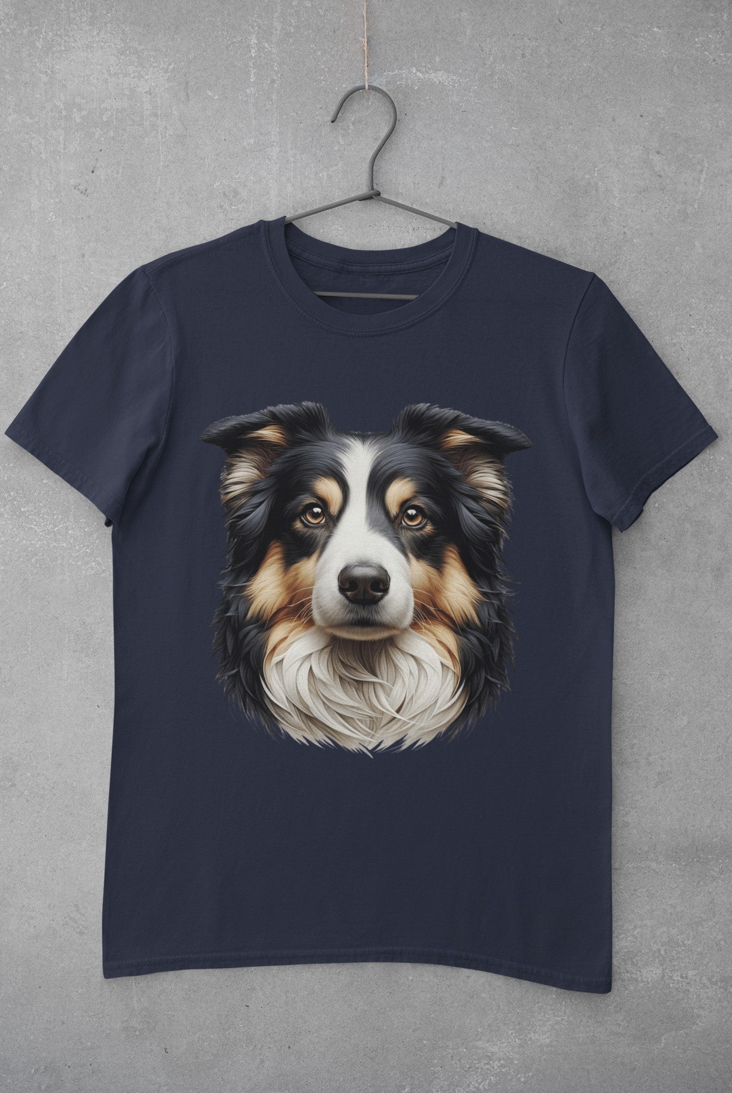 Australian Shepherd Black Tri Realistic Graphic Tee