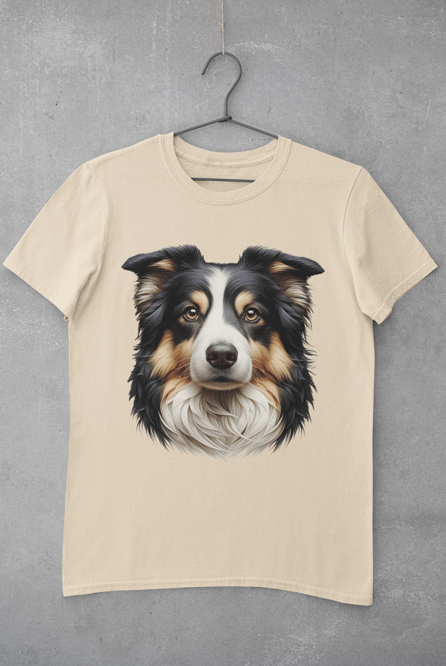 Australian Shepherd Black Tri Realistic Graphic Tee