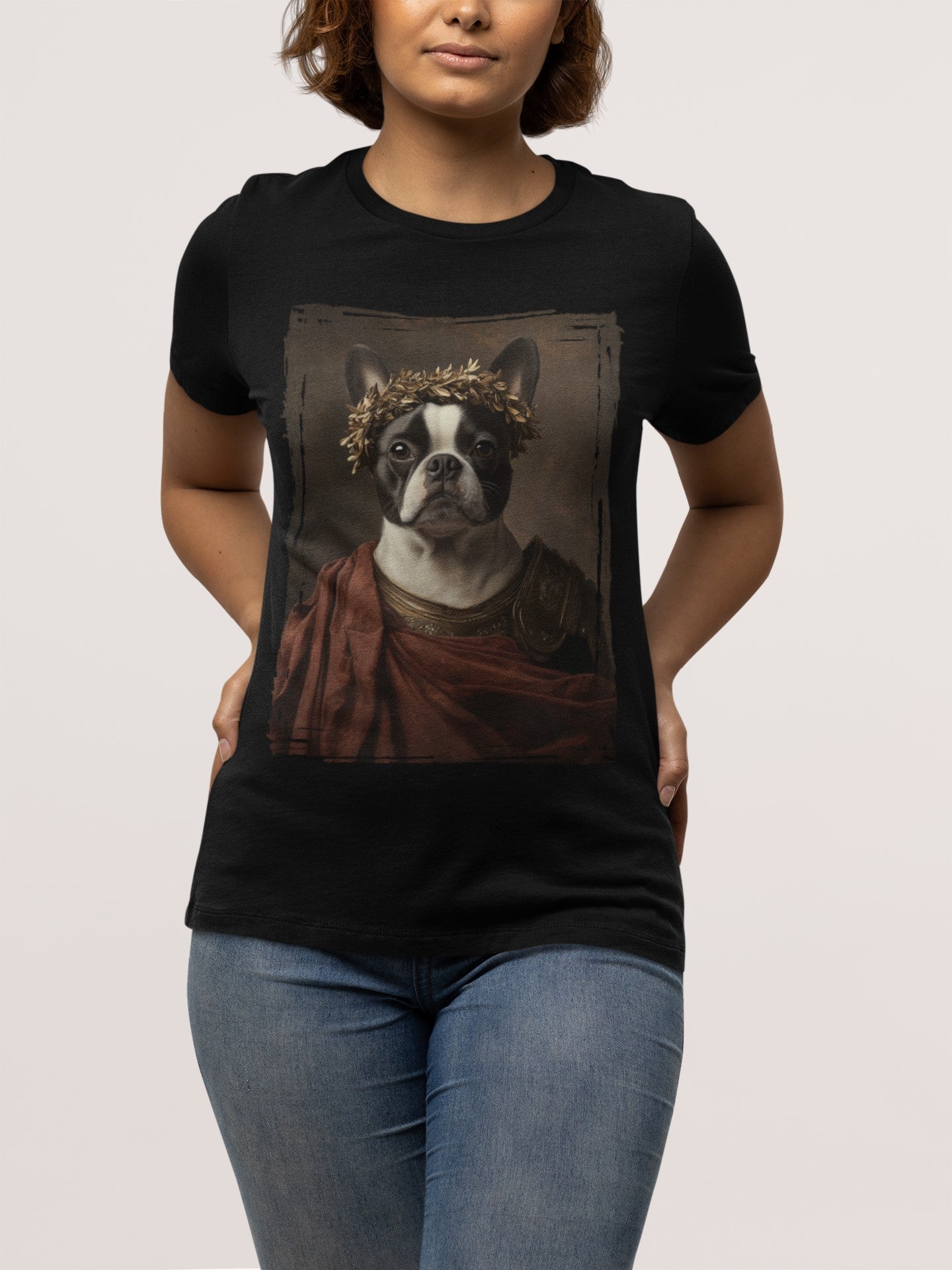 Boston Terrier Roman Emperor Graphic Tee