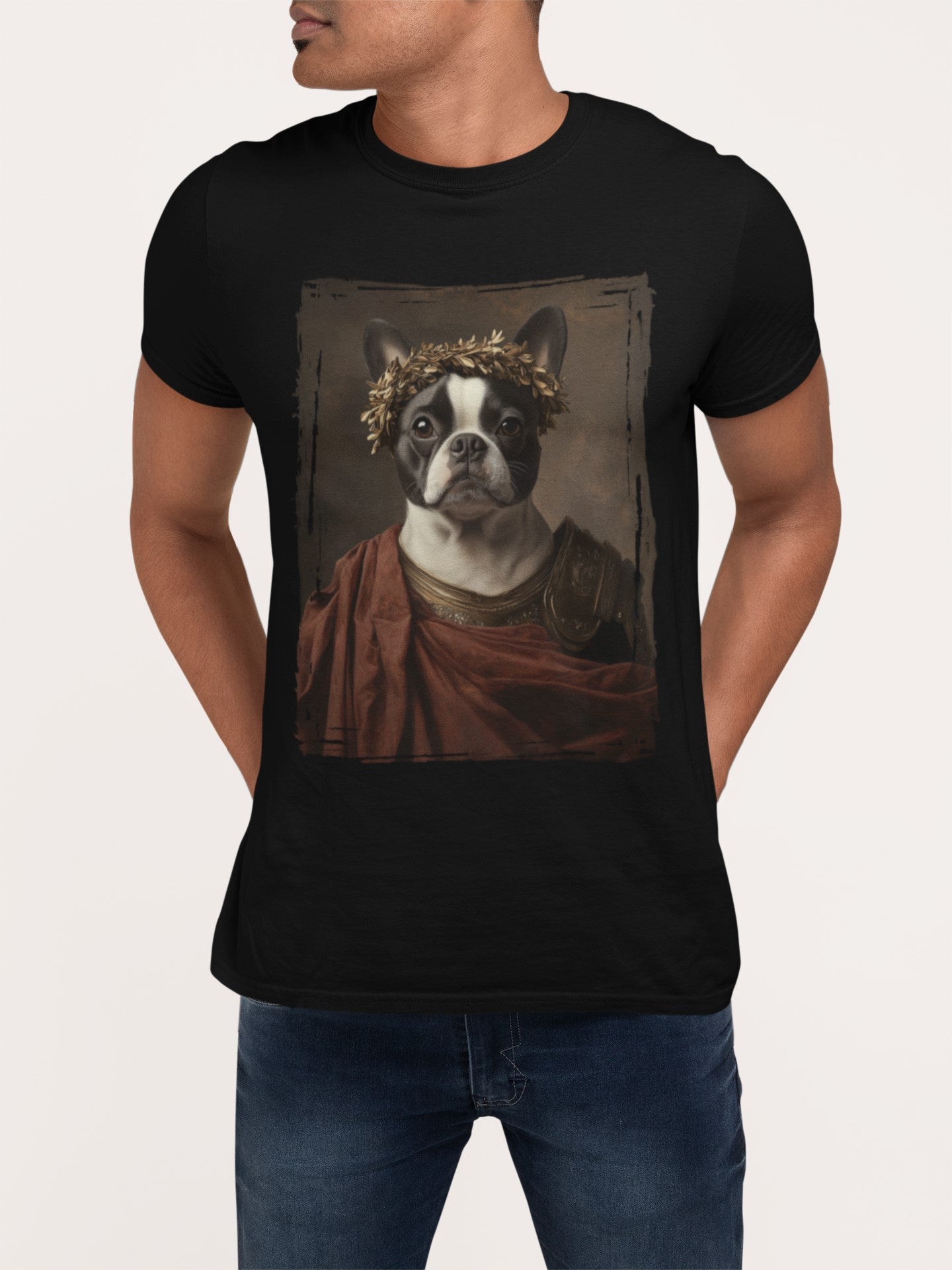 Boston Terrier Roman Emperor Graphic Tee