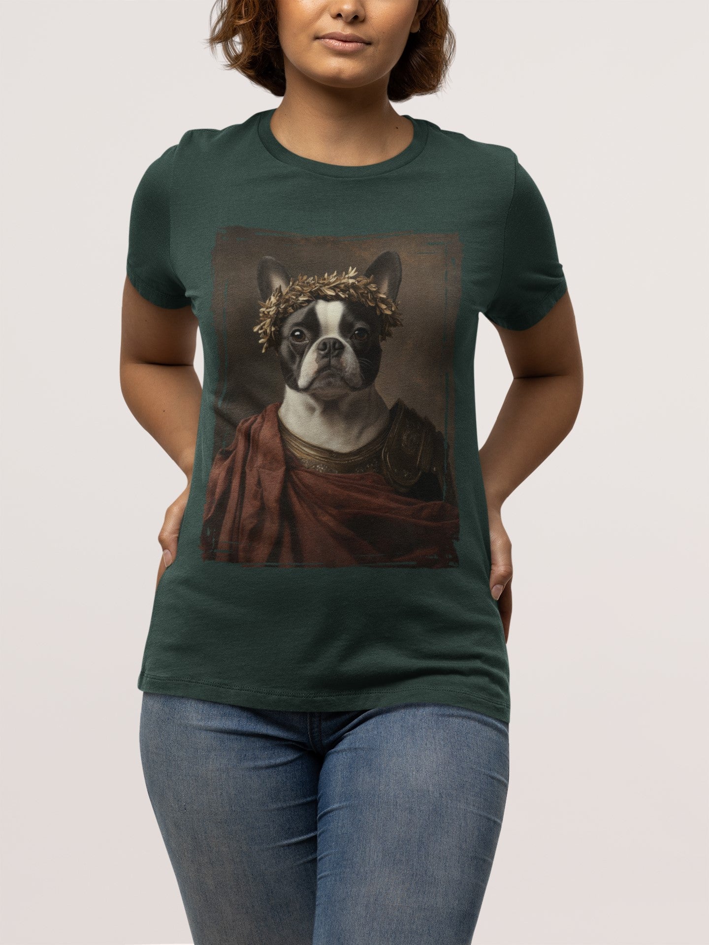 Boston Terrier Roman Emperor Graphic Tee