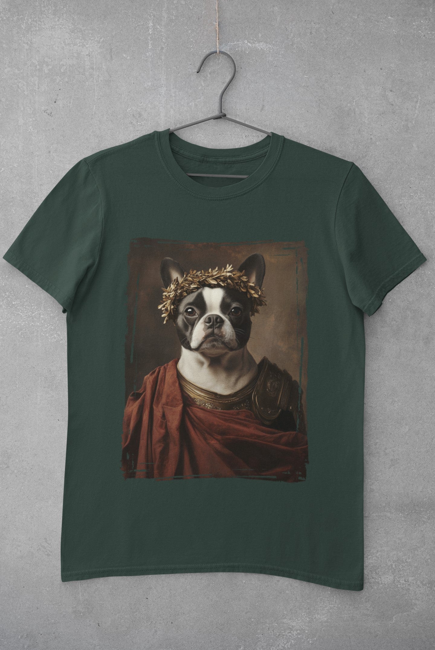 Boston Terrier Roman Emperor Graphic Tee