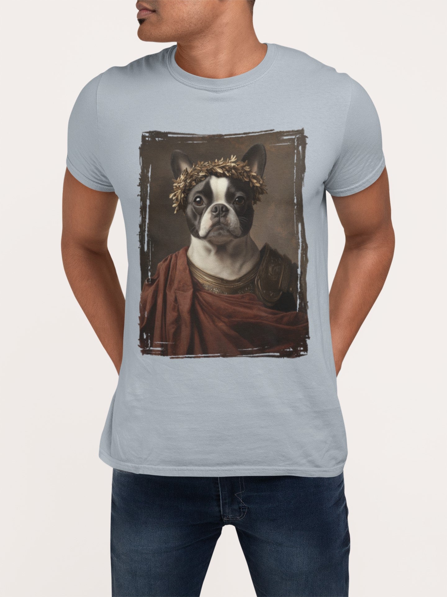 Boston Terrier Roman Emperor Graphic Tee