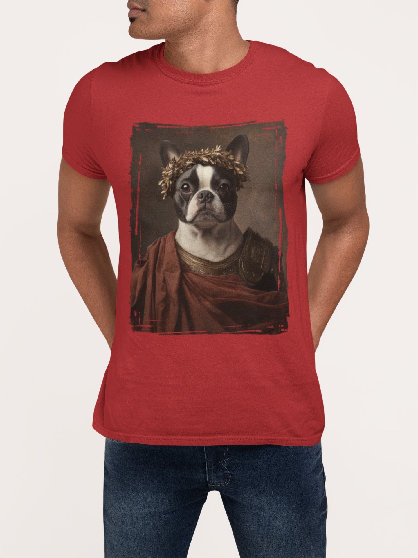 Boston Terrier Roman Emperor Graphic Tee