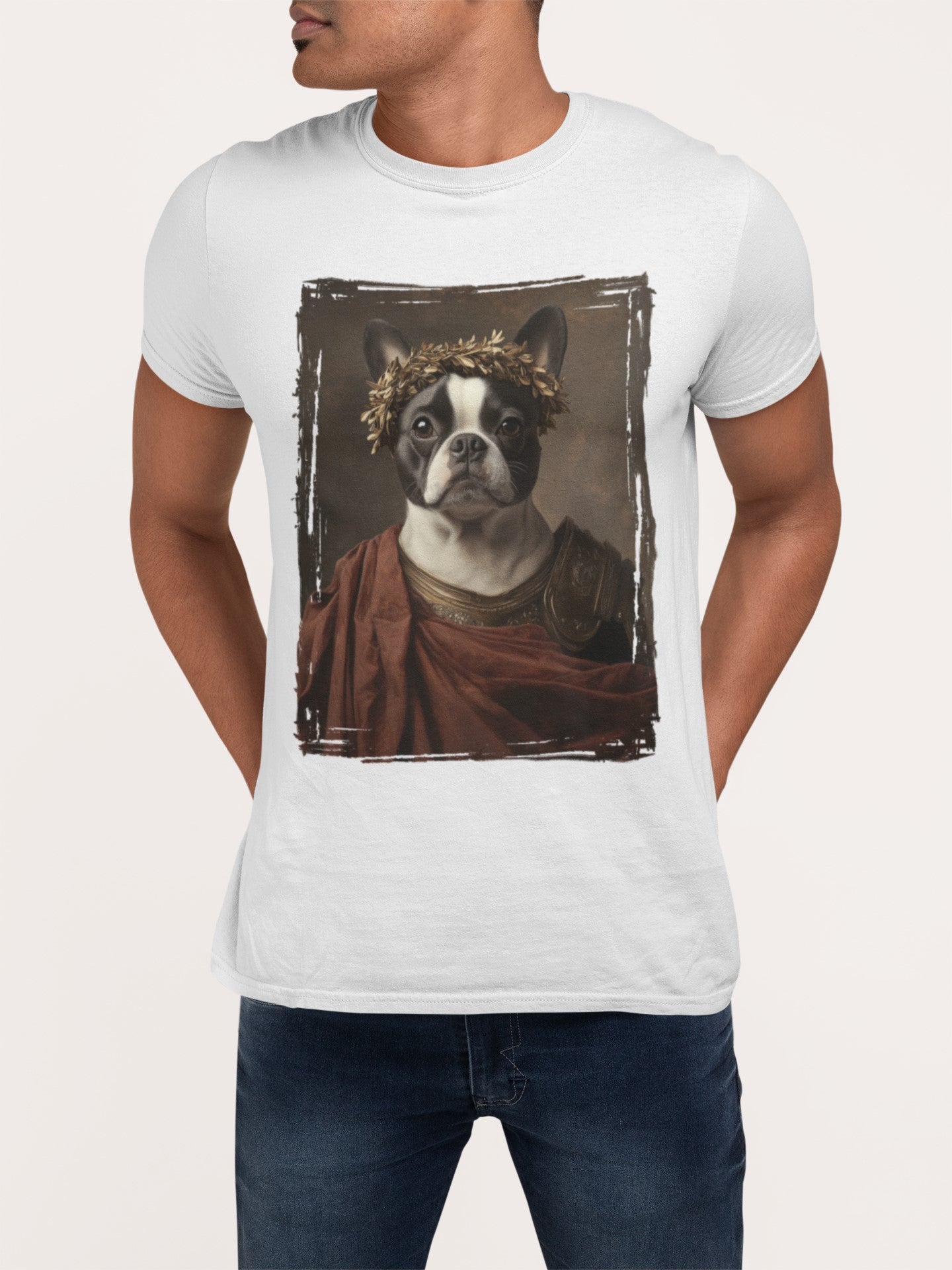 Boston Terrier Roman Emperor Graphic Tee