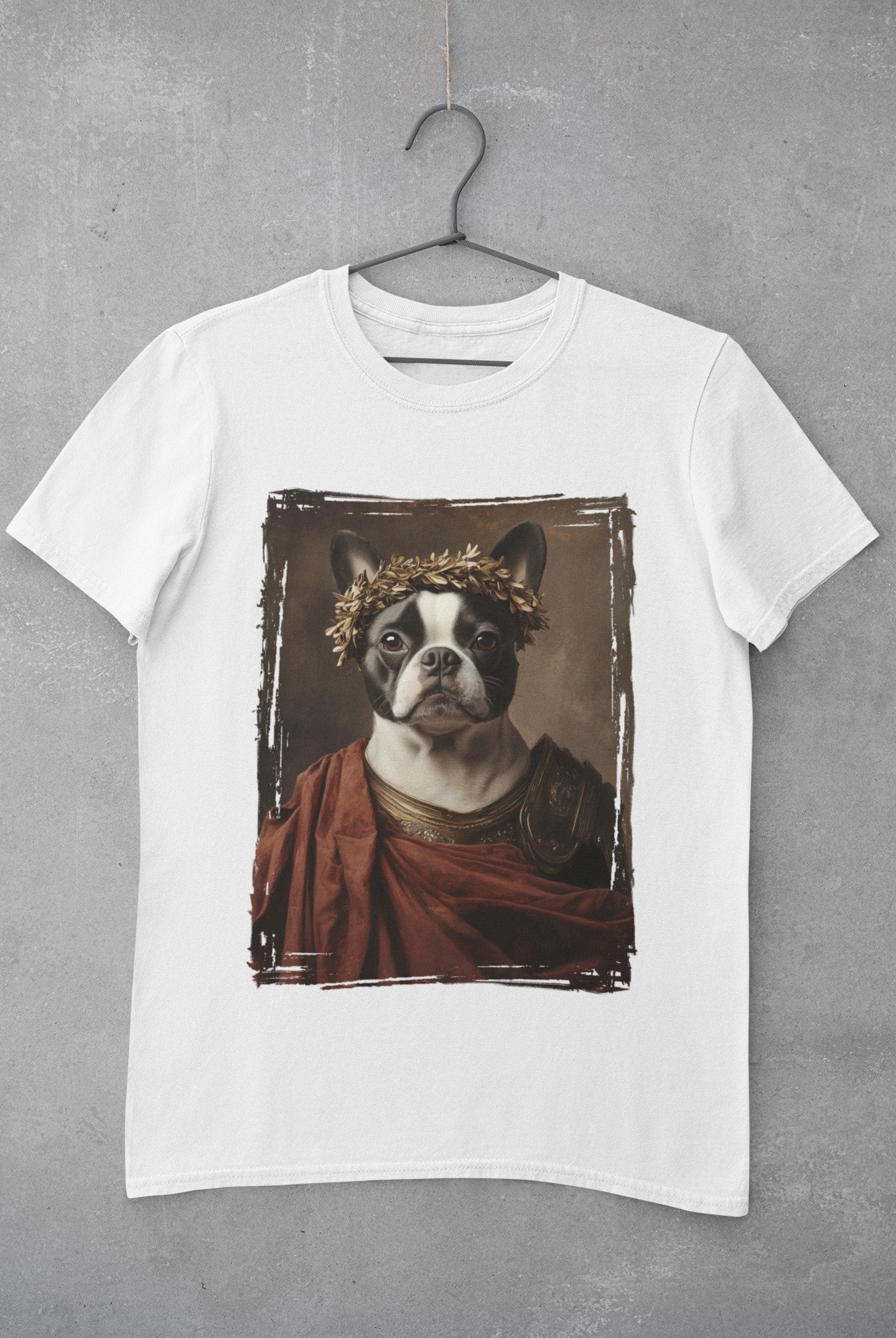 Boston Terrier Roman Emperor Graphic Tee
