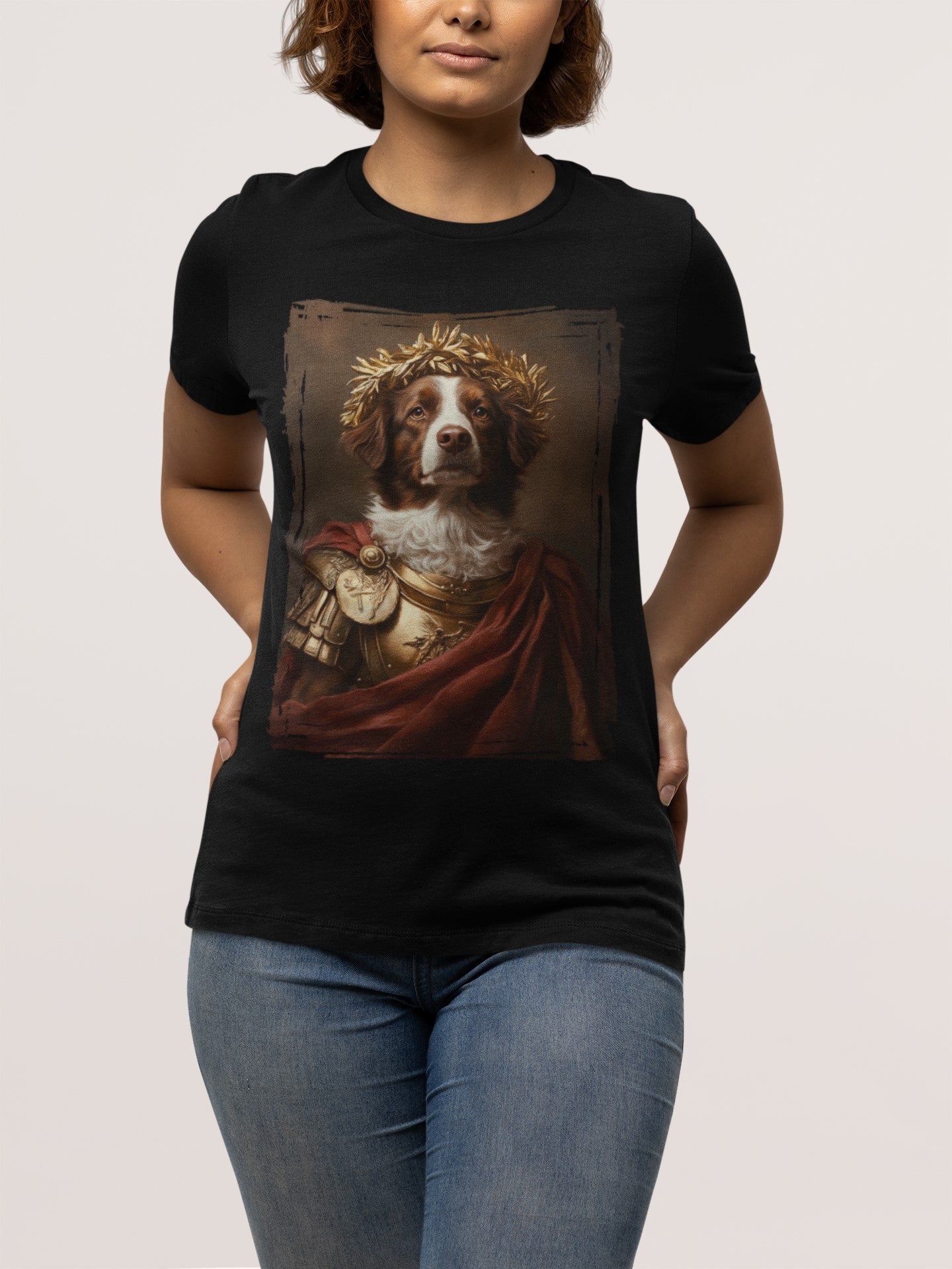 Brittany Spaniel Roman Emperor Graphic Tee