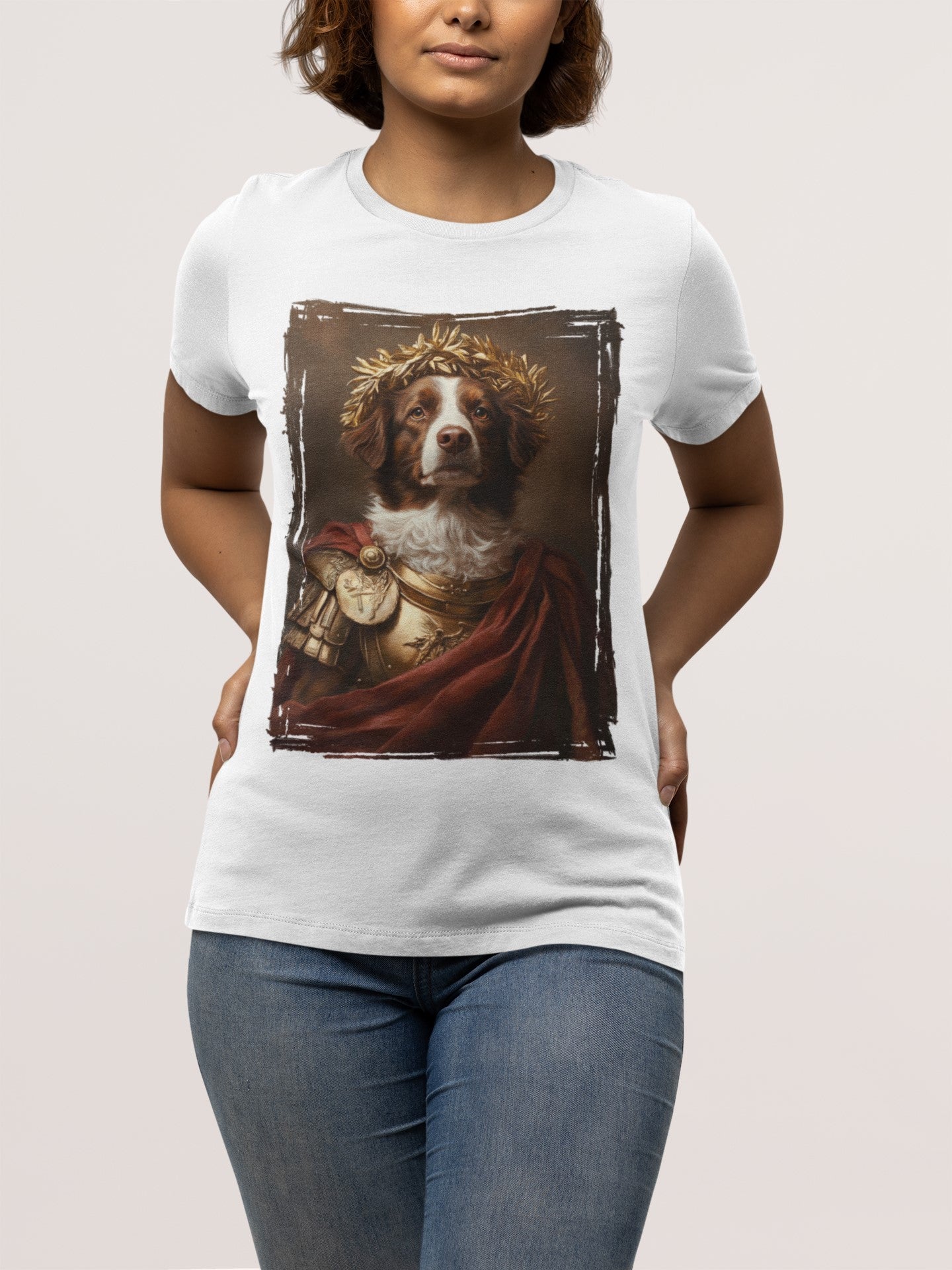 Brittany Spaniel Roman Emperor Graphic Tee