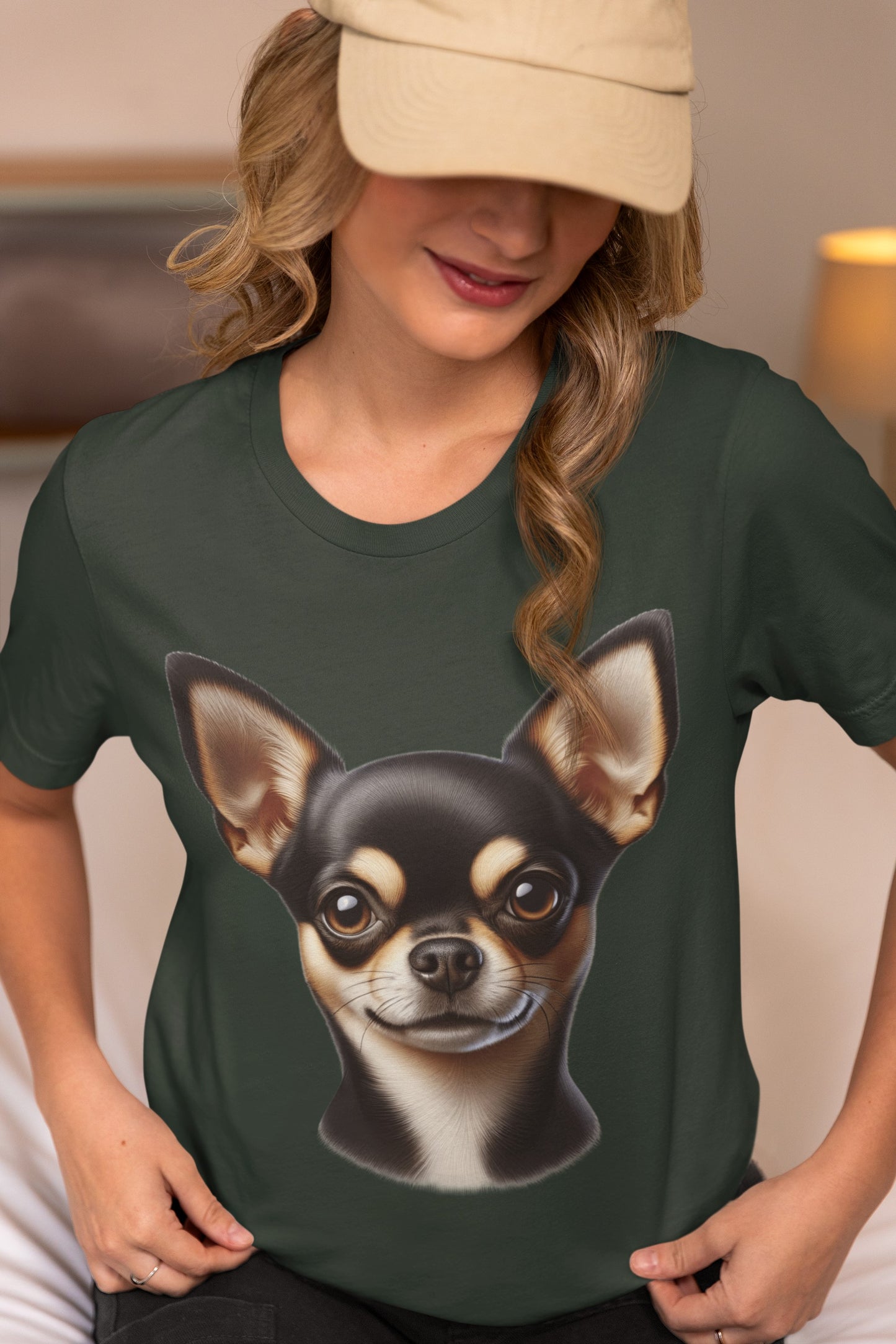 Chihuahua Black & Tan Smooth Coat Realistic Graphic Tee
