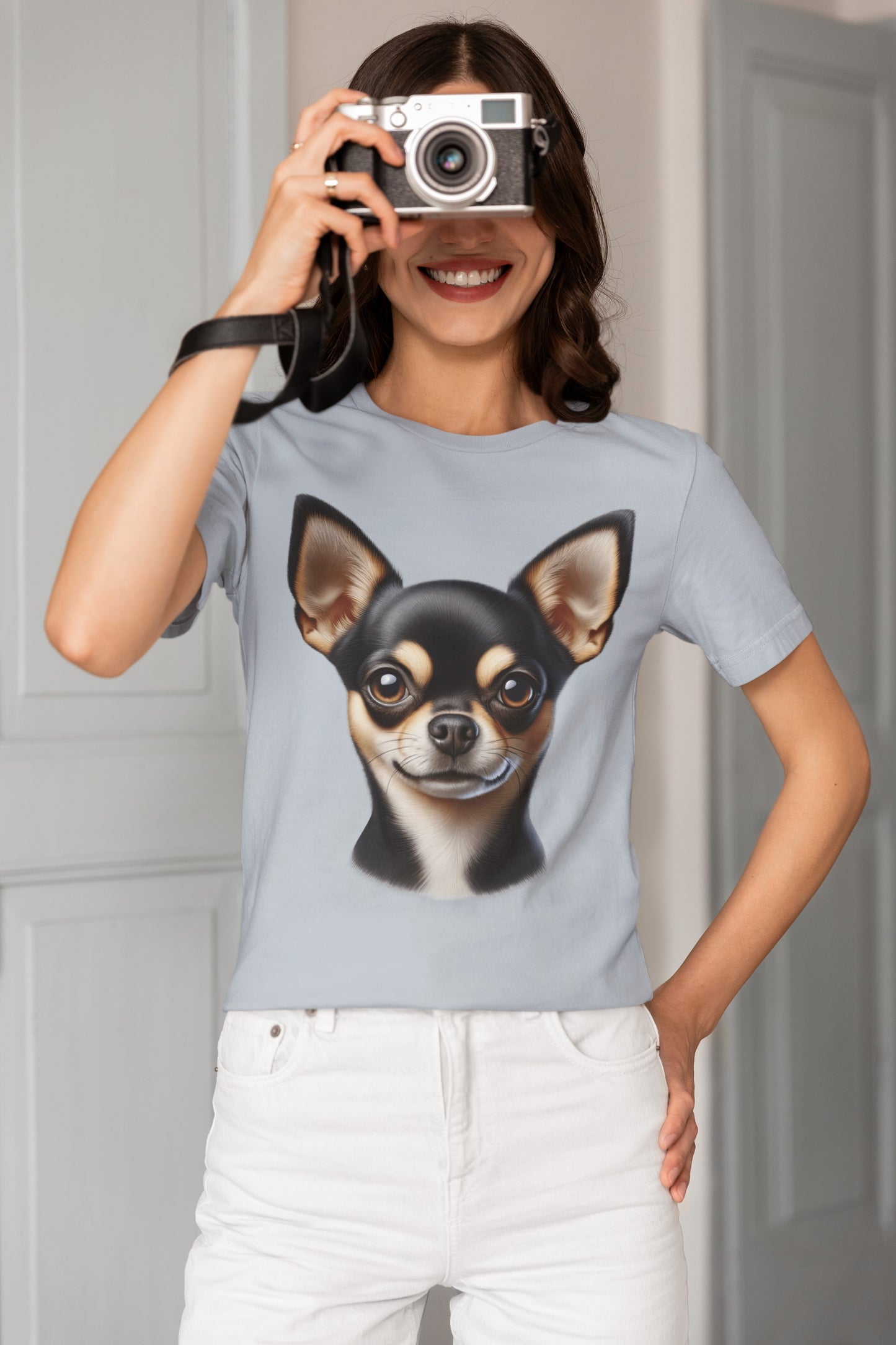 Chihuahua Black & Tan Smooth Coat Realistic Graphic Tee