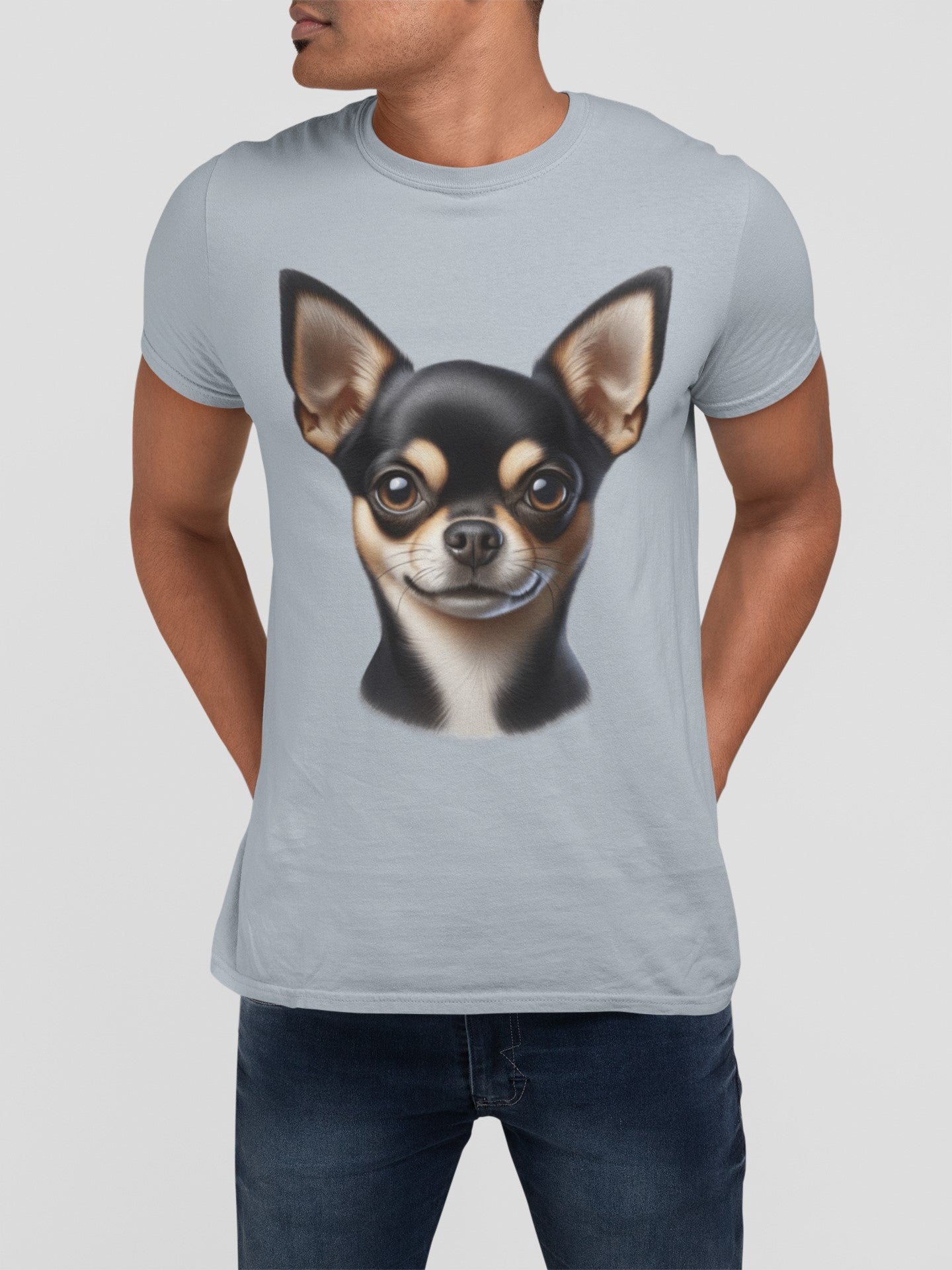 Chihuahua Black & Tan Smooth Coat Realistic Graphic Tee
