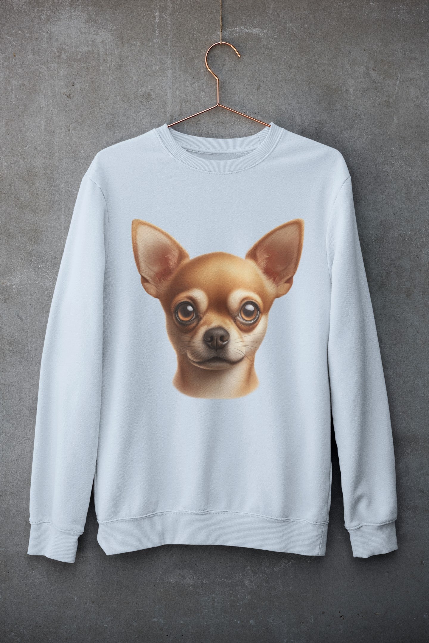 Chihuahua Fawn Smooth Coat Realistic Design Crewneck Sweatshirt