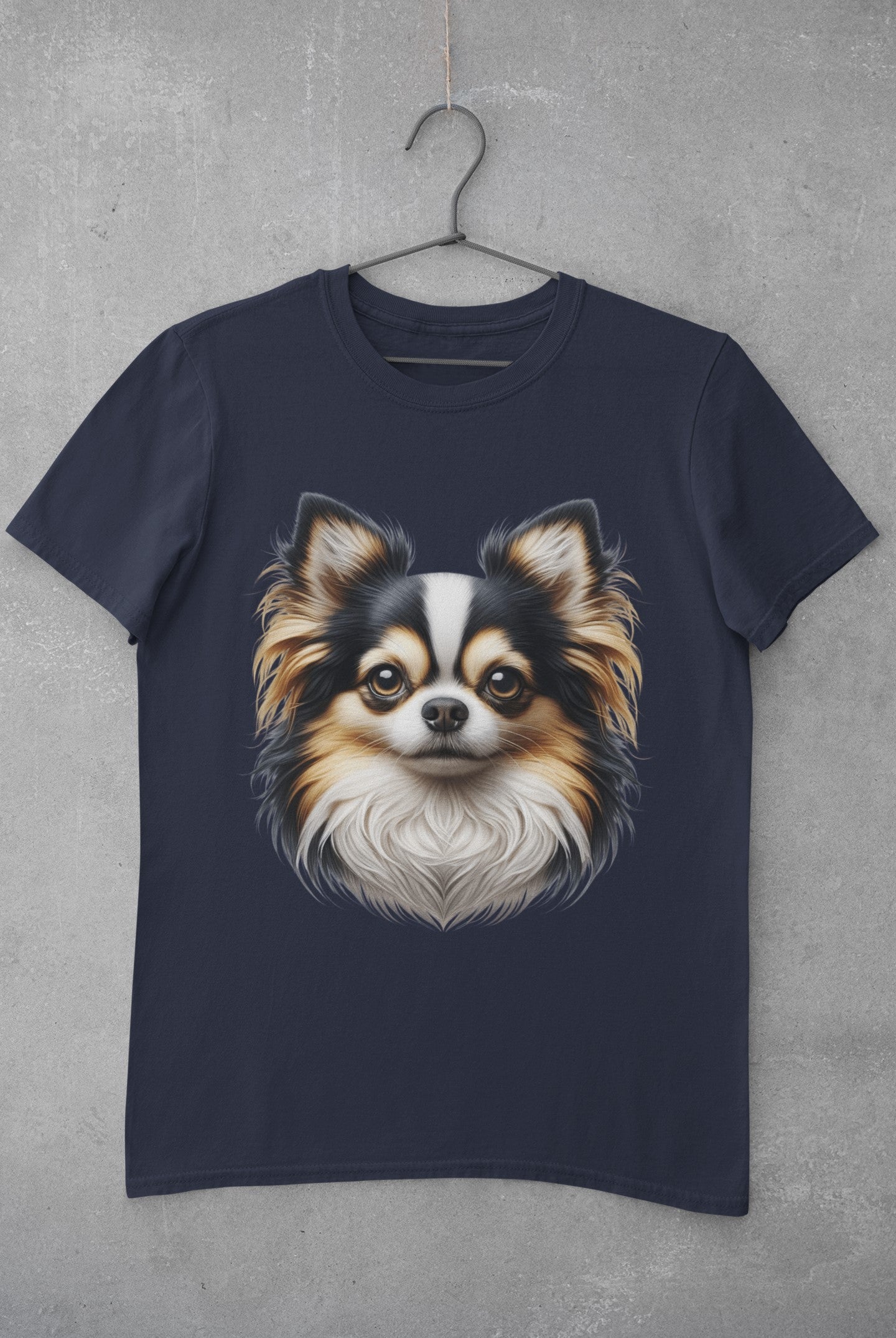 Chihuahua Tricolor Long Coat Realistic Graphic Tee