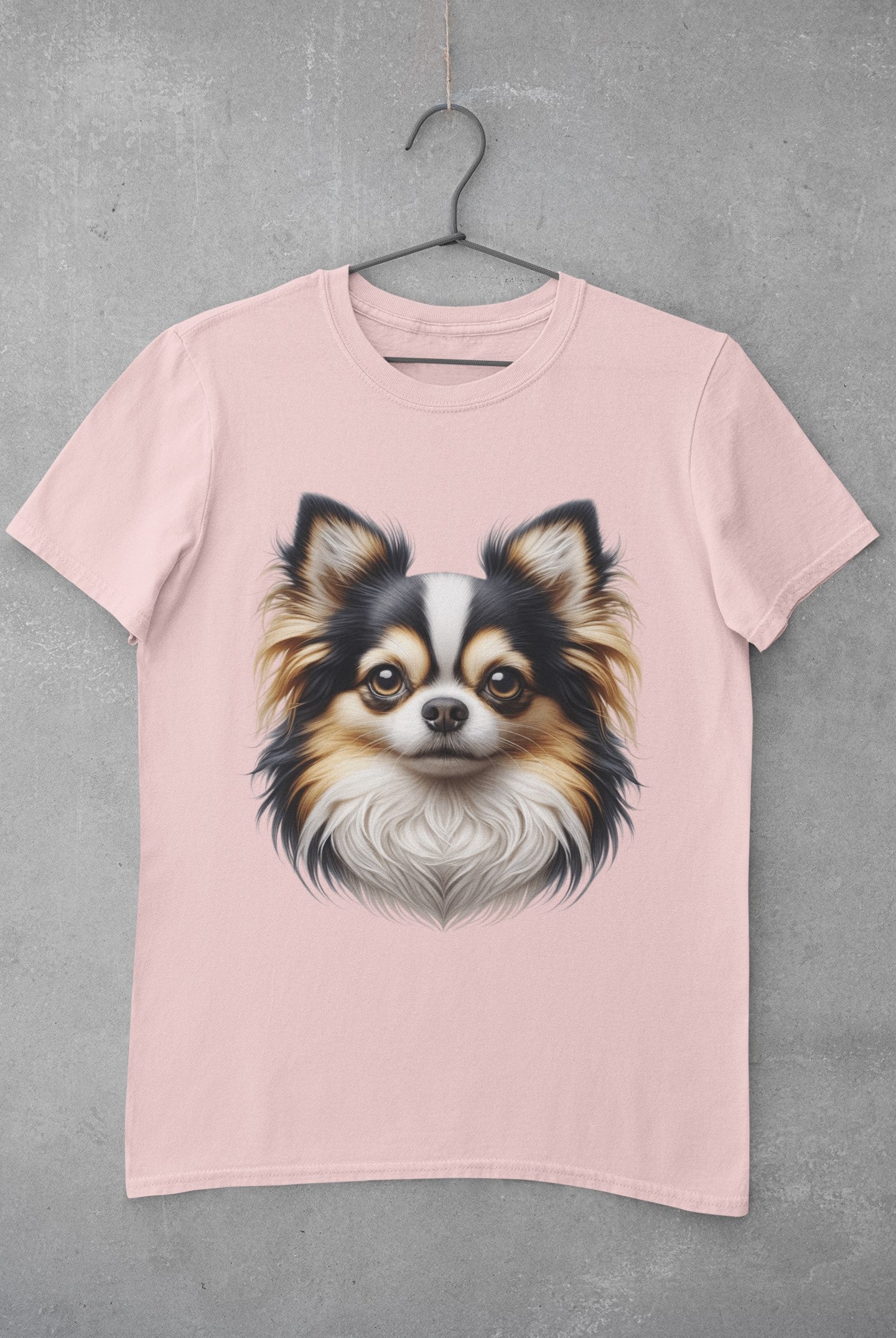 Chihuahua Tricolor Long Coat Realistic Graphic Tee